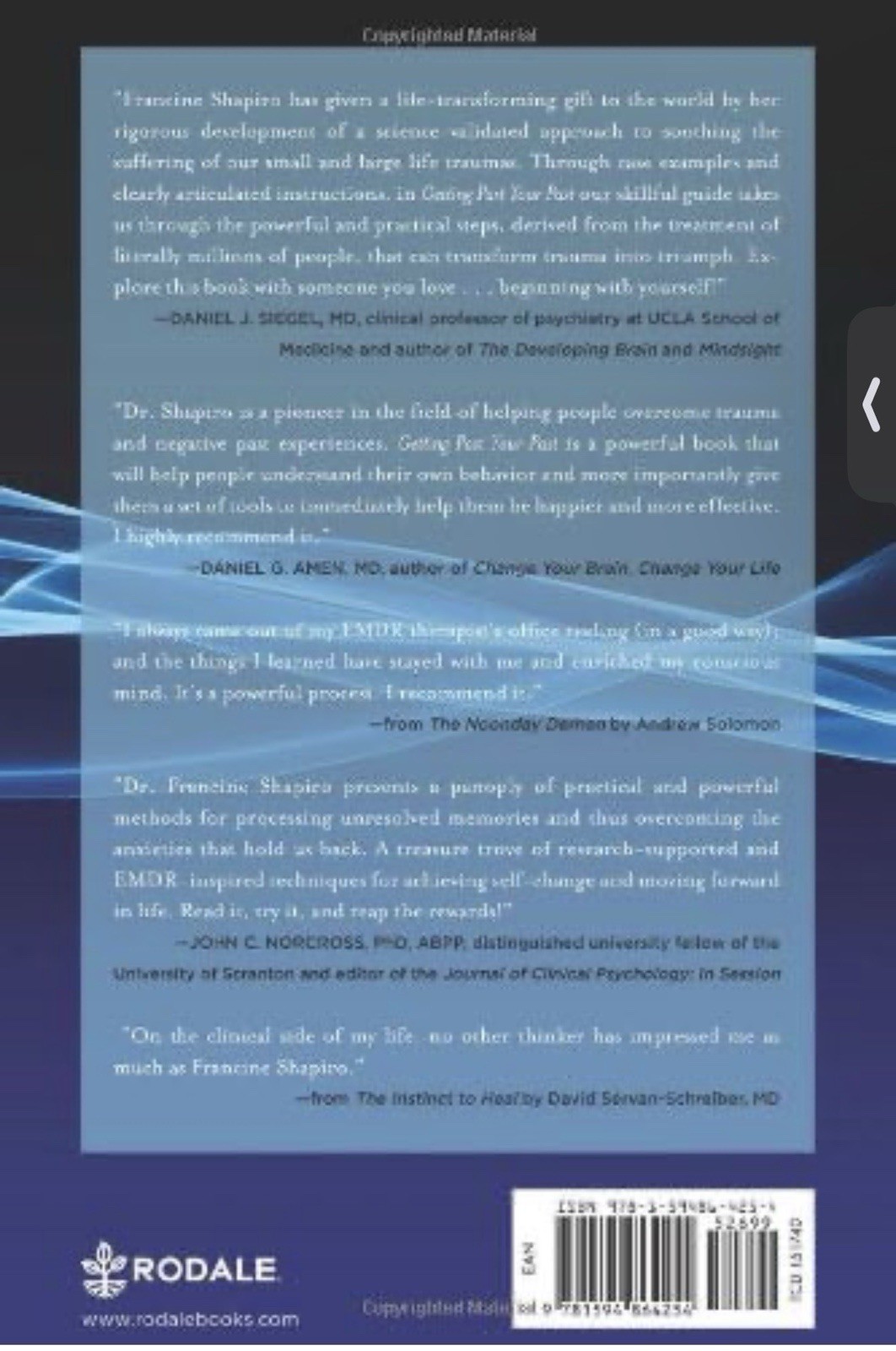 Getting Past Your Past Francine Shapiro Self-Help EMDR Therapy PB 2012 Rodale