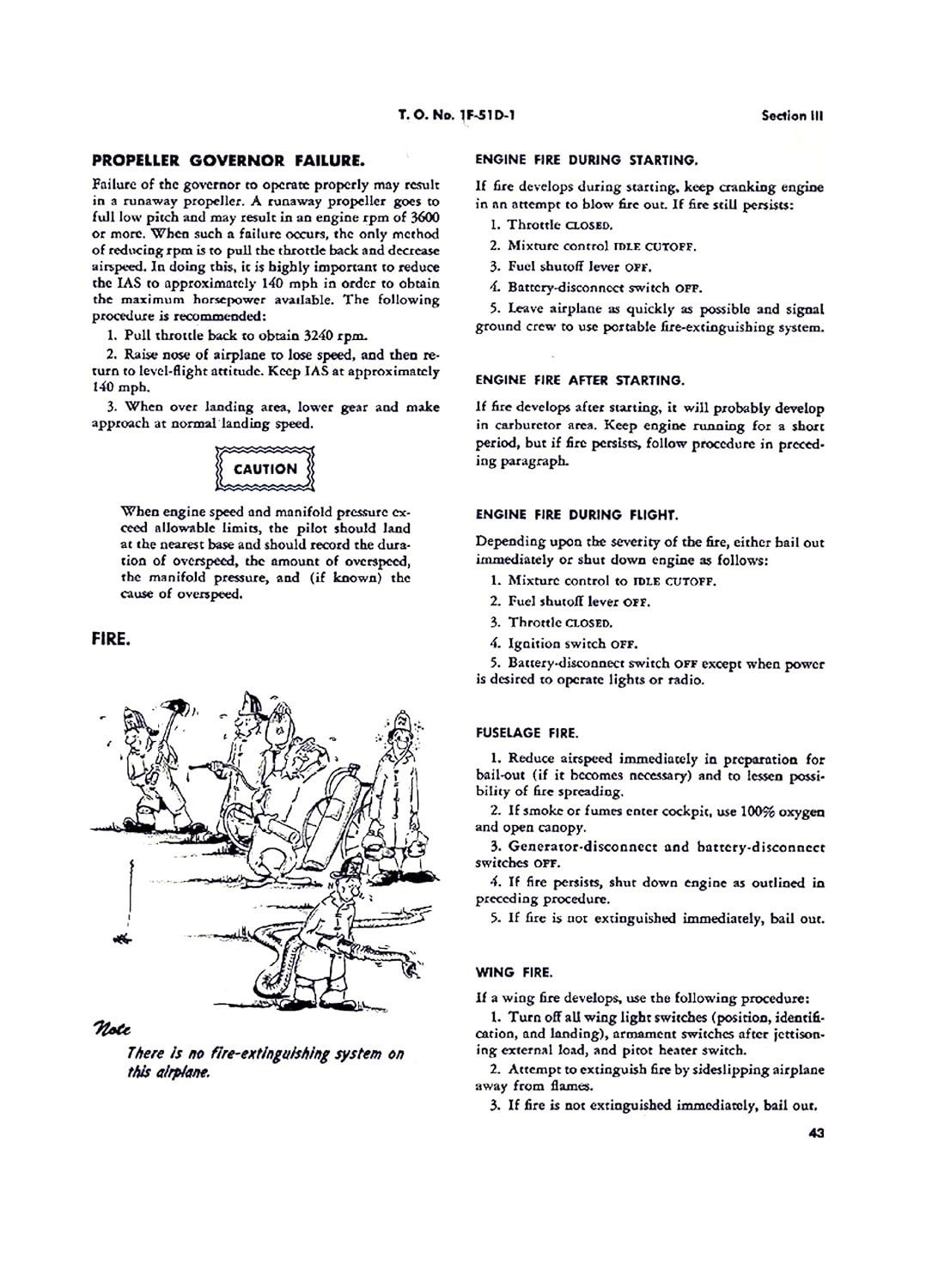 T.O. No. 1F-51D-1 Pilot’s Manual P-51D Mustang Flight Handbook loose leaf