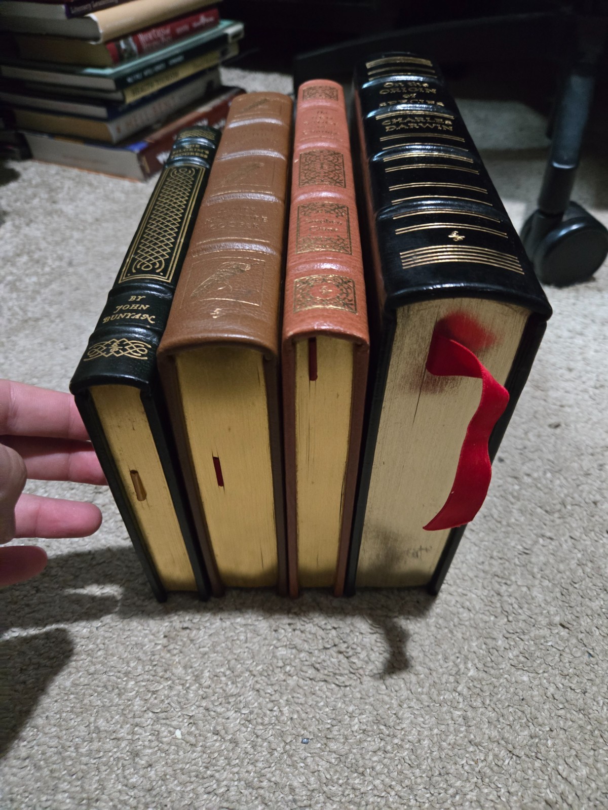 The Easton Press Lot of 4 Books – Origin of Species Red Badge of Courage Last of