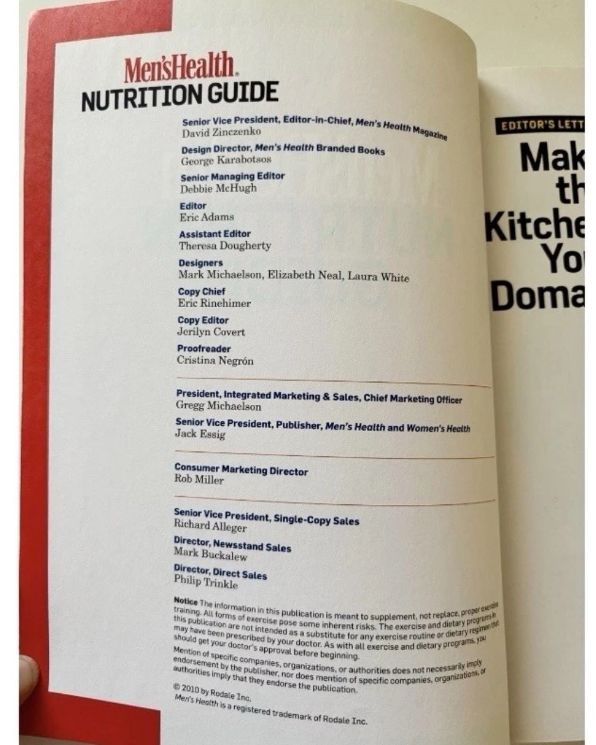 Men’s Health Nutrition Guide 2010 – OLD NEW STOCK – NEVER BEEN READ – 176 Pages