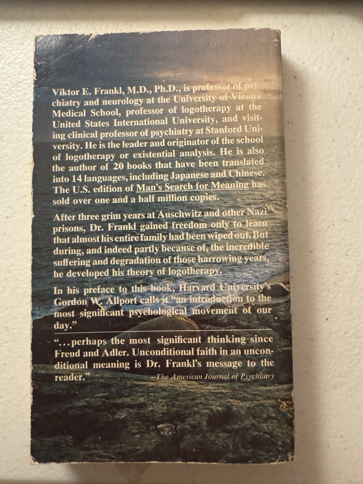 Rare Paperback Edition: Man’s Search for Meaning by Viktor E. Frankl