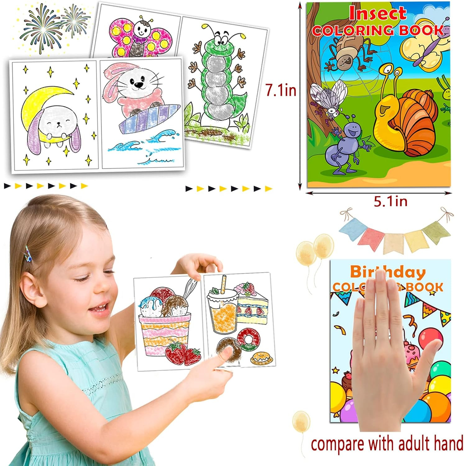 24Pack Coloring Books for Kids Ages 4-8 8-12, Small Bulk Coloring Books for Kids