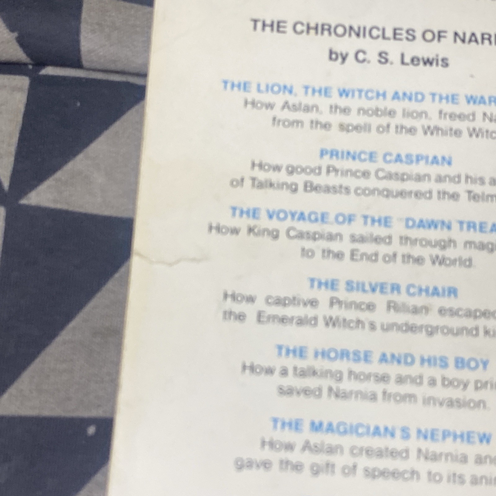 The Chronicles of Narnia Vintage Collier 1977 Box Set by C.S. Lewis Paperback