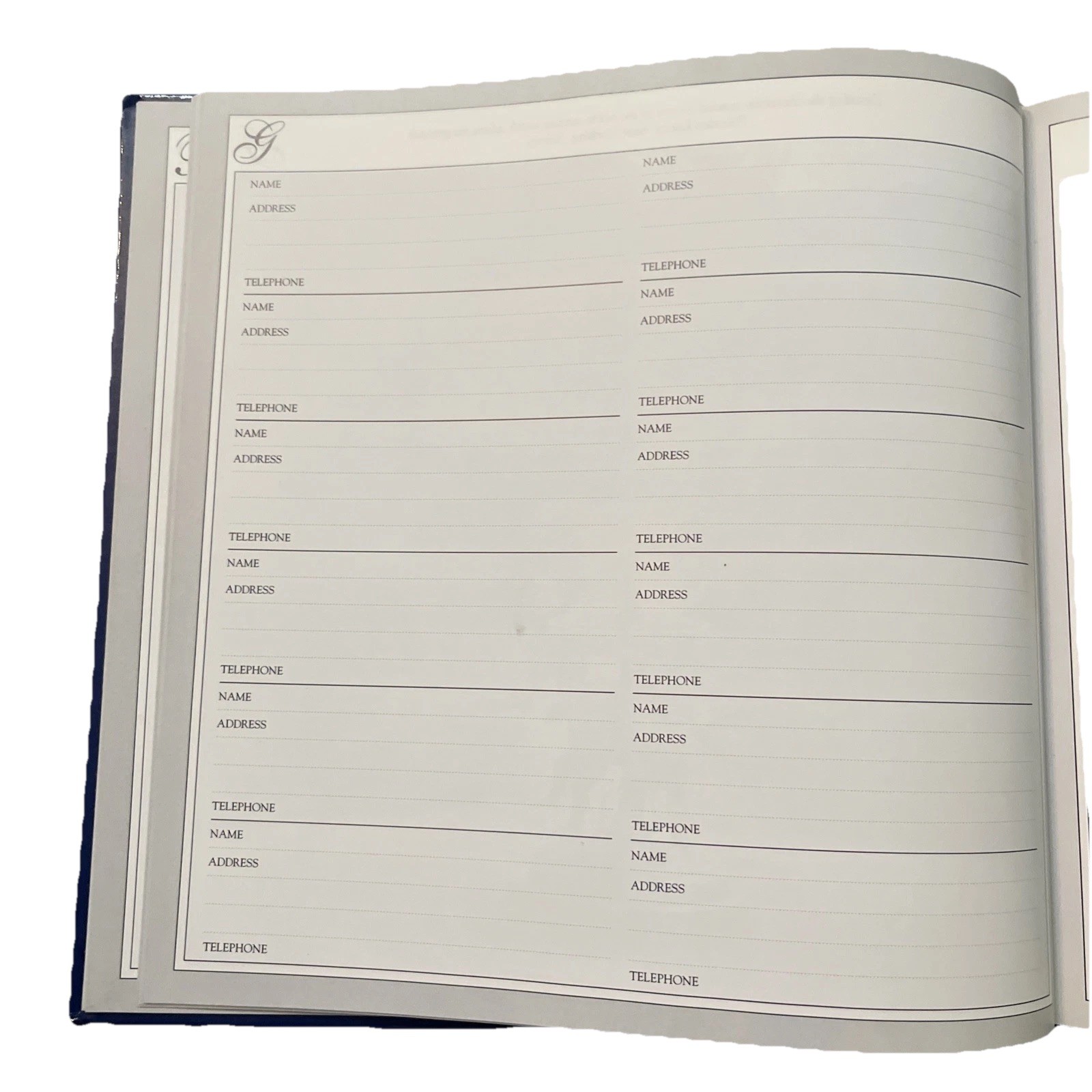 The English Garden Address Book Hardcover By Four Seasons Publishing 8.5 in Blue