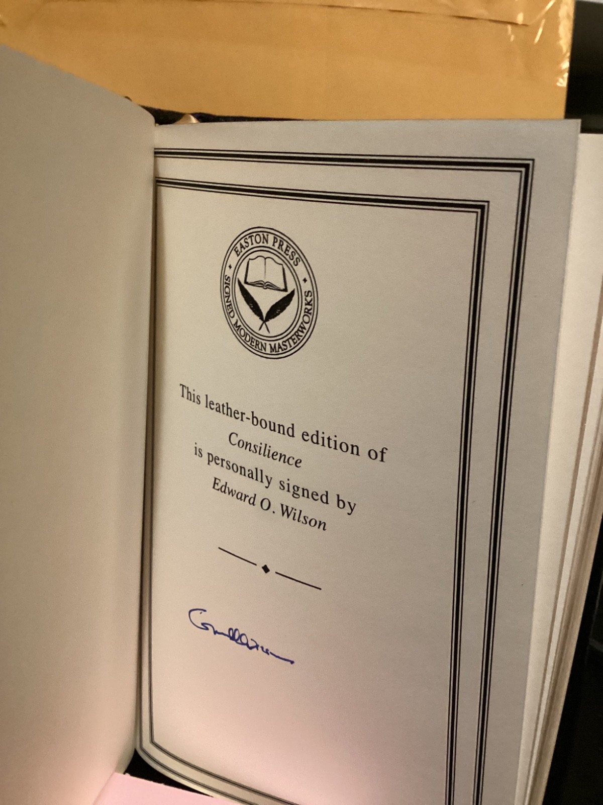 Consilience by Edward O. Wilson Easton Press Signed Modern Masterworks