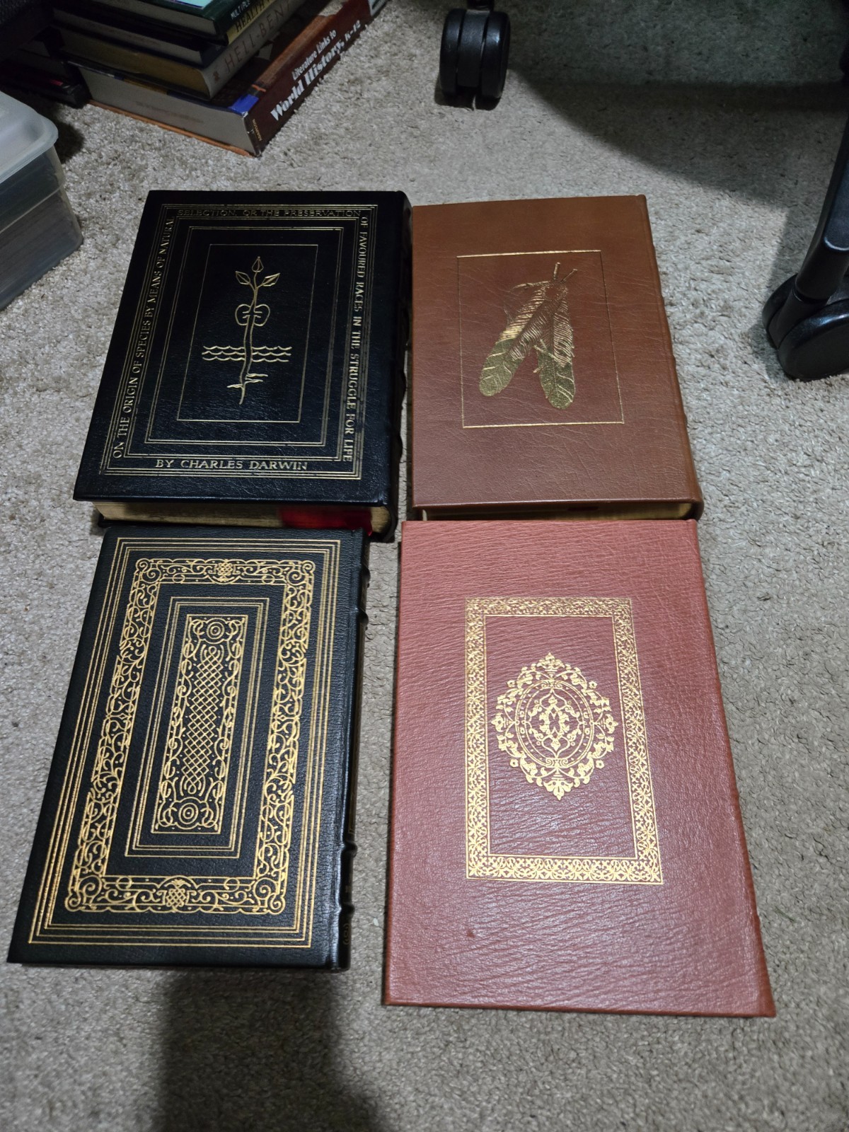 The Easton Press Lot of 4 Books – Origin of Species Red Badge of Courage Last of