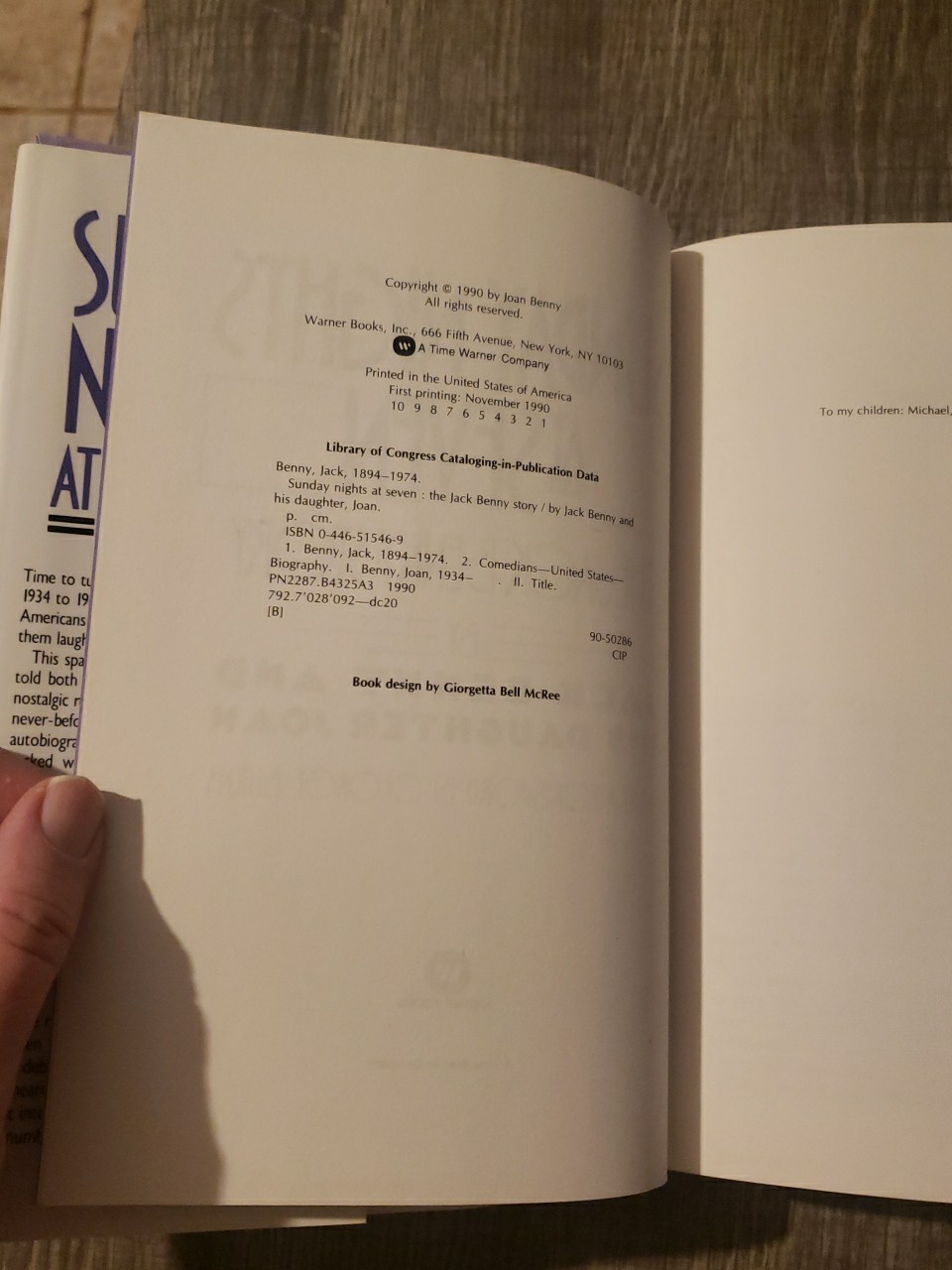 Sunday Nights At Seven The Jack Benny Story Signed By Joan Benny HC 1st Printing
