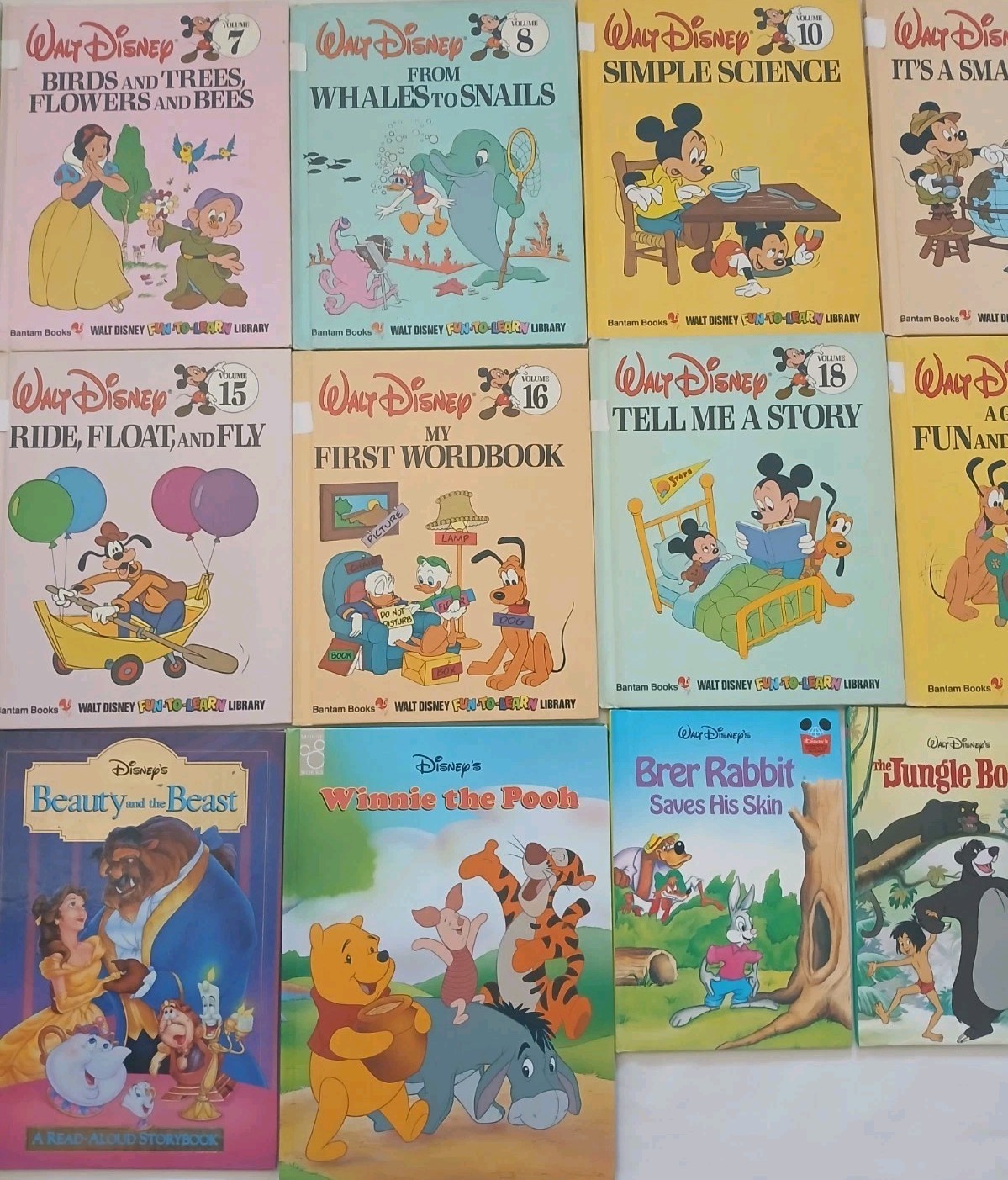 Disney Kids Book Lot 15 Fun-To-Learn Library and Storybooks Mixed Set