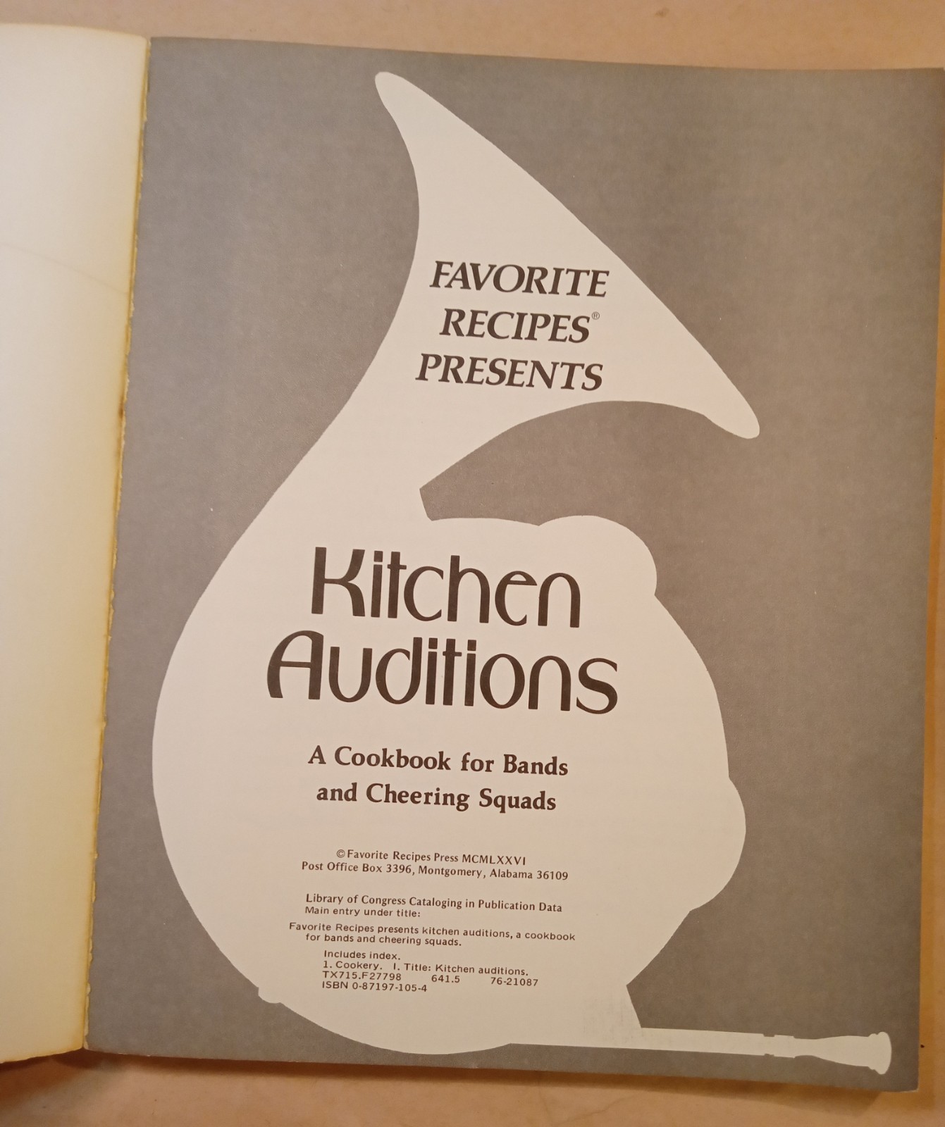 Kitchen Auditions. Cookbook. Band And Cheering. Not Dated. 101 Pages.