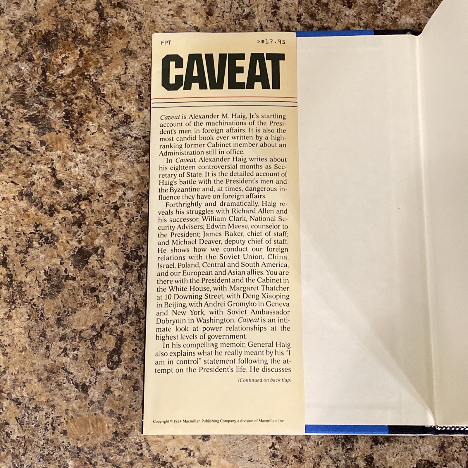Caveat – Signed by Alexander M. Haig, Jr. 1st/3rd Near Fine Hardcover