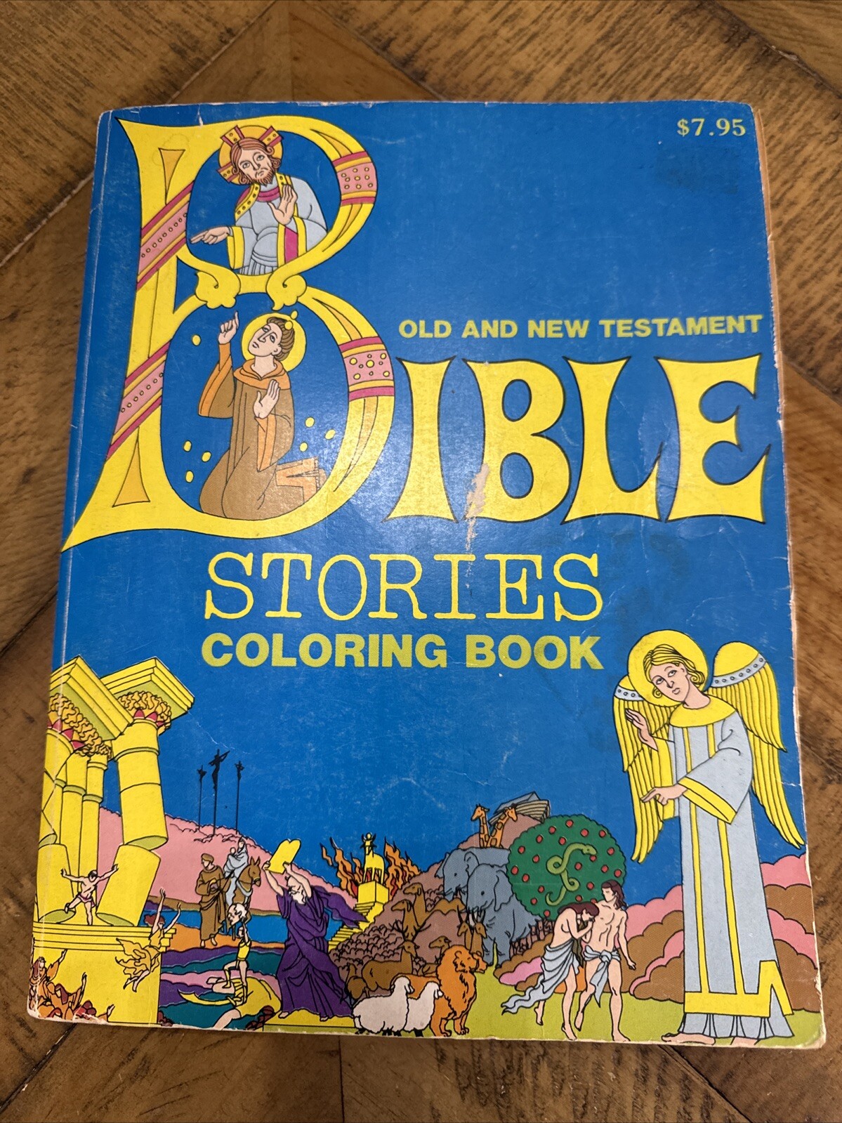 Old & New Testament Bible Stories Coloring Book 1981 Over 400 Pages