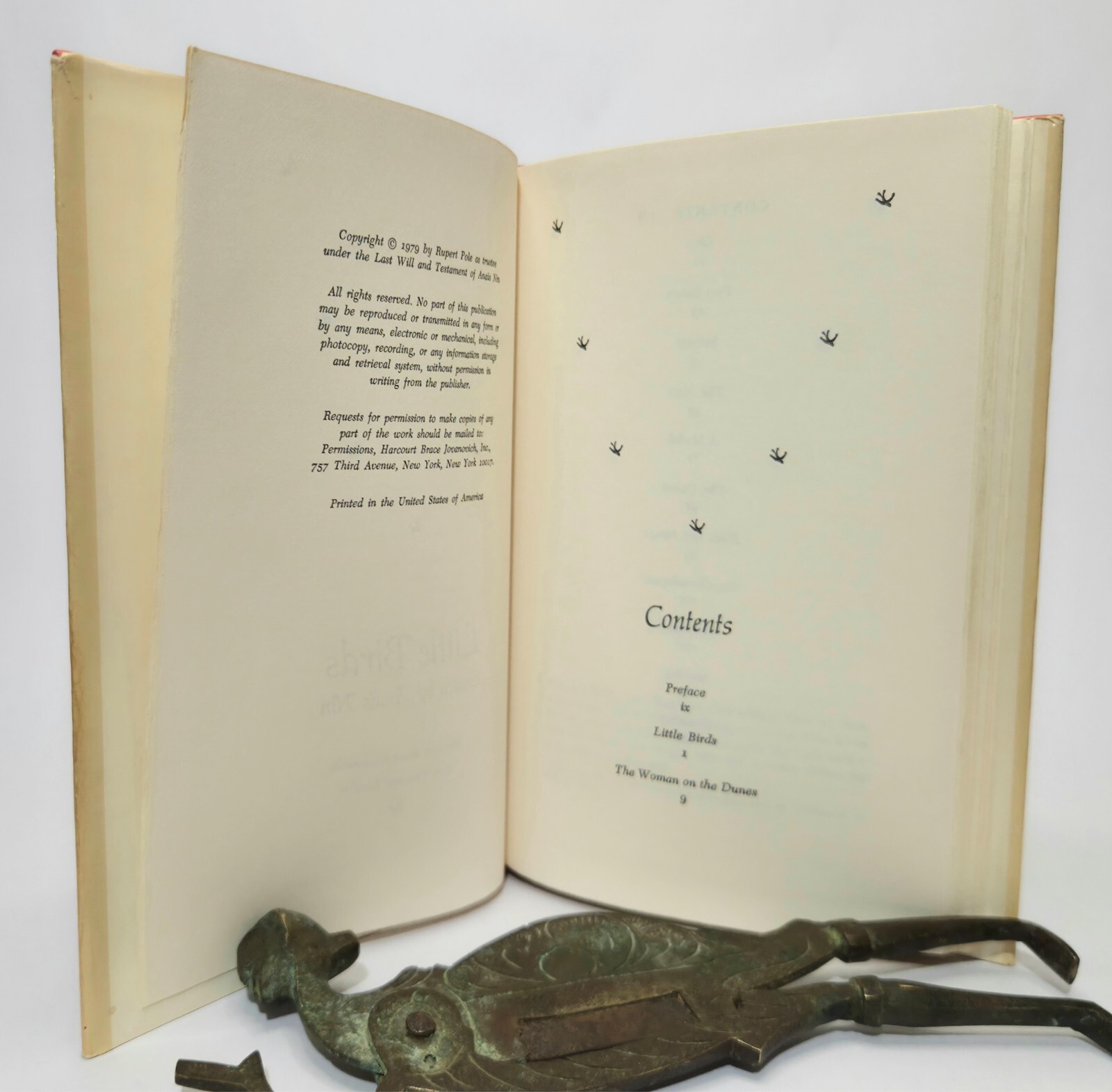 Little Birds Erotica by Anais Nin 1979 Book Club Edition Hardcover w/DJ