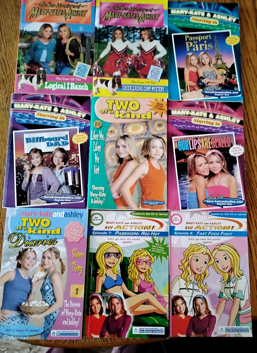 Lot of 9 Mary Kate & Ashley, Staring, Two of a Kind, In Action, New Adventures