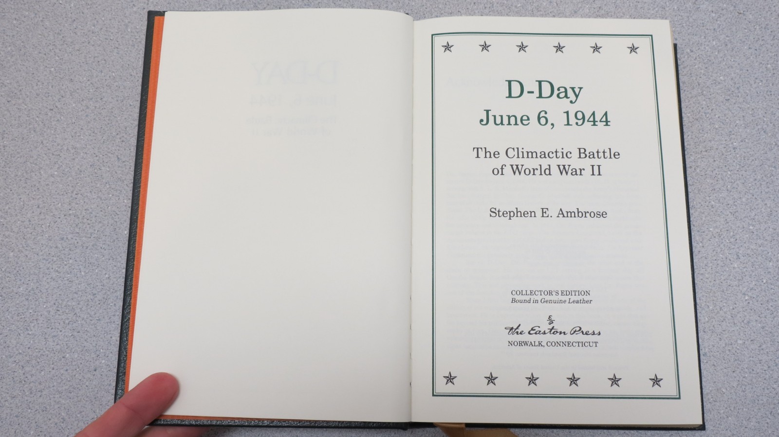 D-Day by Stephen Ambrose – Easton Press 1995 Collectors Edition