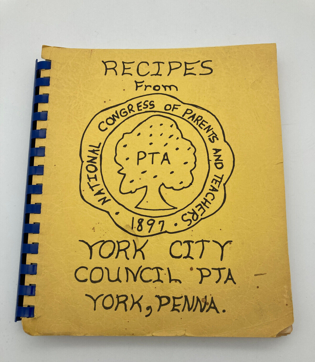 Vtg Cookbook York City PA Council PTA ~ 1977 Spiral PB 174 Typed Pages Local