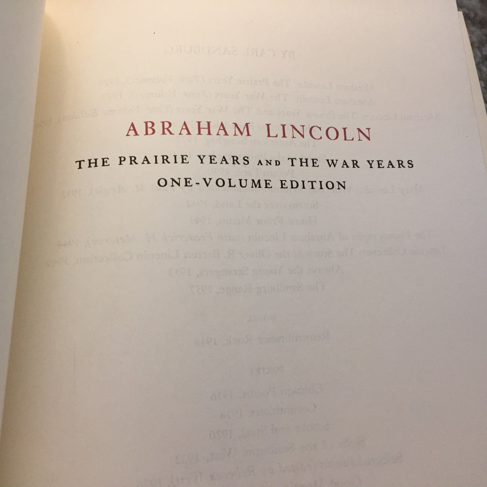 Easton Press Abraham Lincoln Biography Leather Book by Carl Sandburg 1984