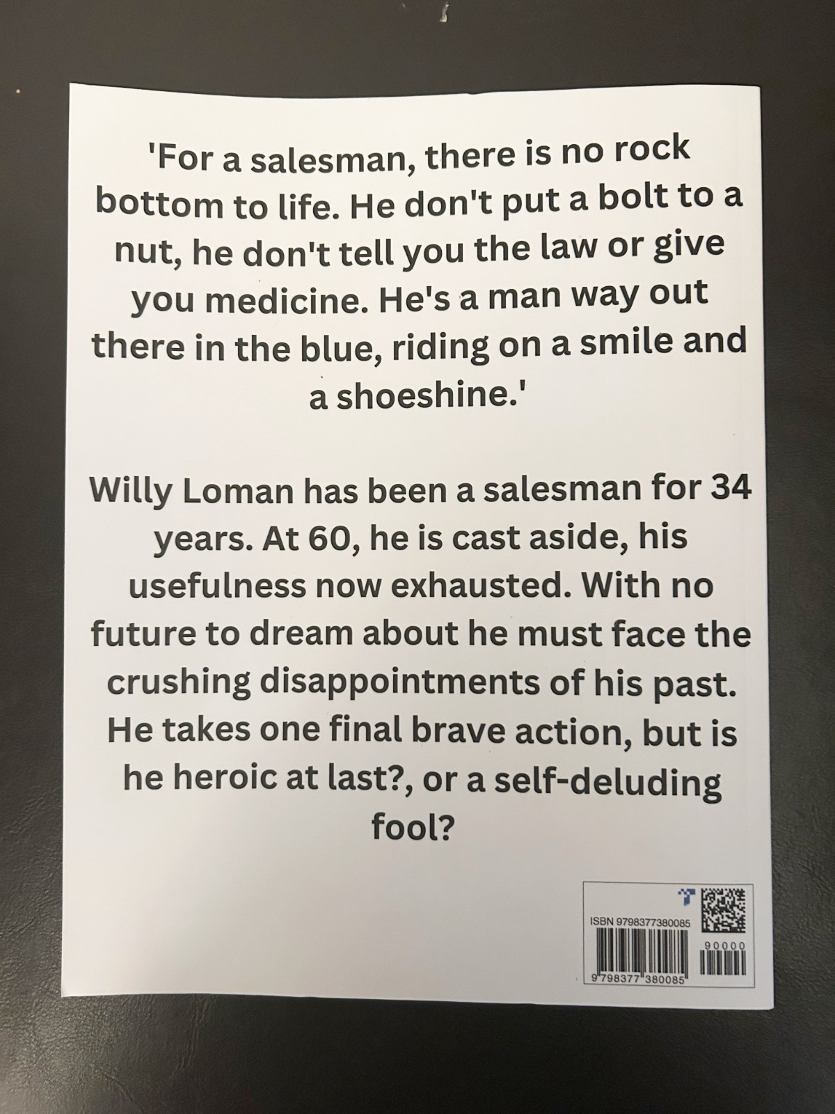 Death of a Salesman Play Arthus Miller Highschool English Homeschool 11X8.5in