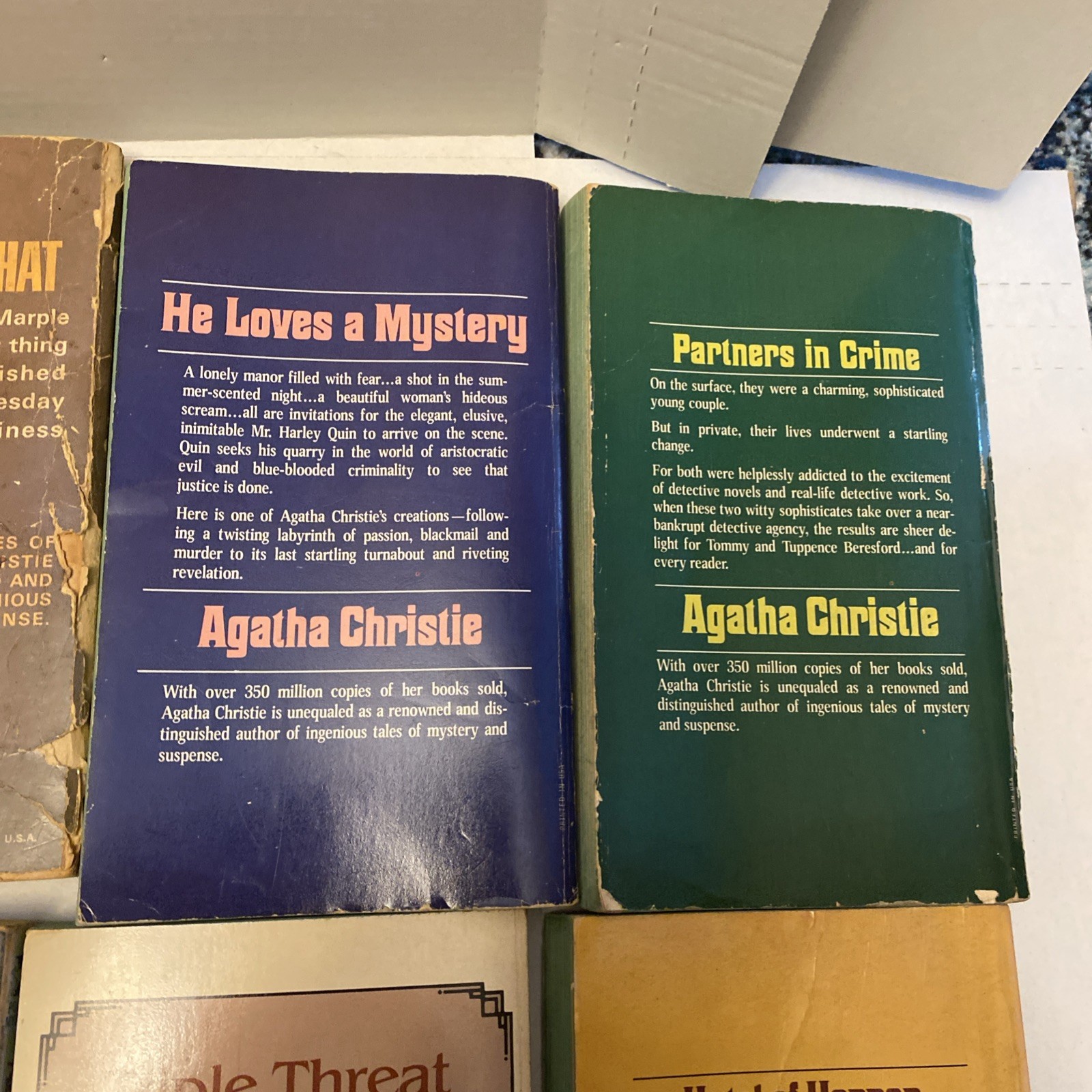 Lot of 8 AGATHA CHRISTIE Mysteries Paperback