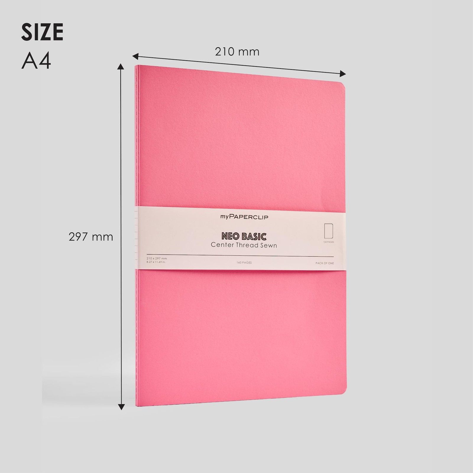 NeoBasic A4 Plain Notebook | 160 Pages, 80 GSM, 250 GSM Soft Cover, A4 (8.27 …