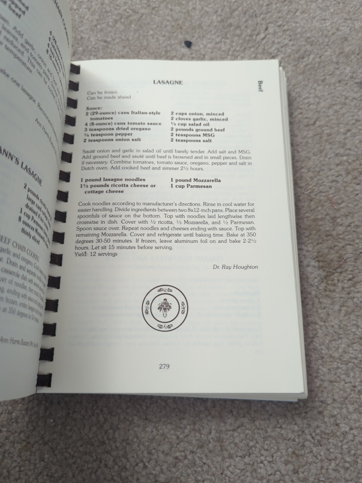 Christ Episcopal Church New Bern, NC Spiral Cookbook 1981 400+ Pages