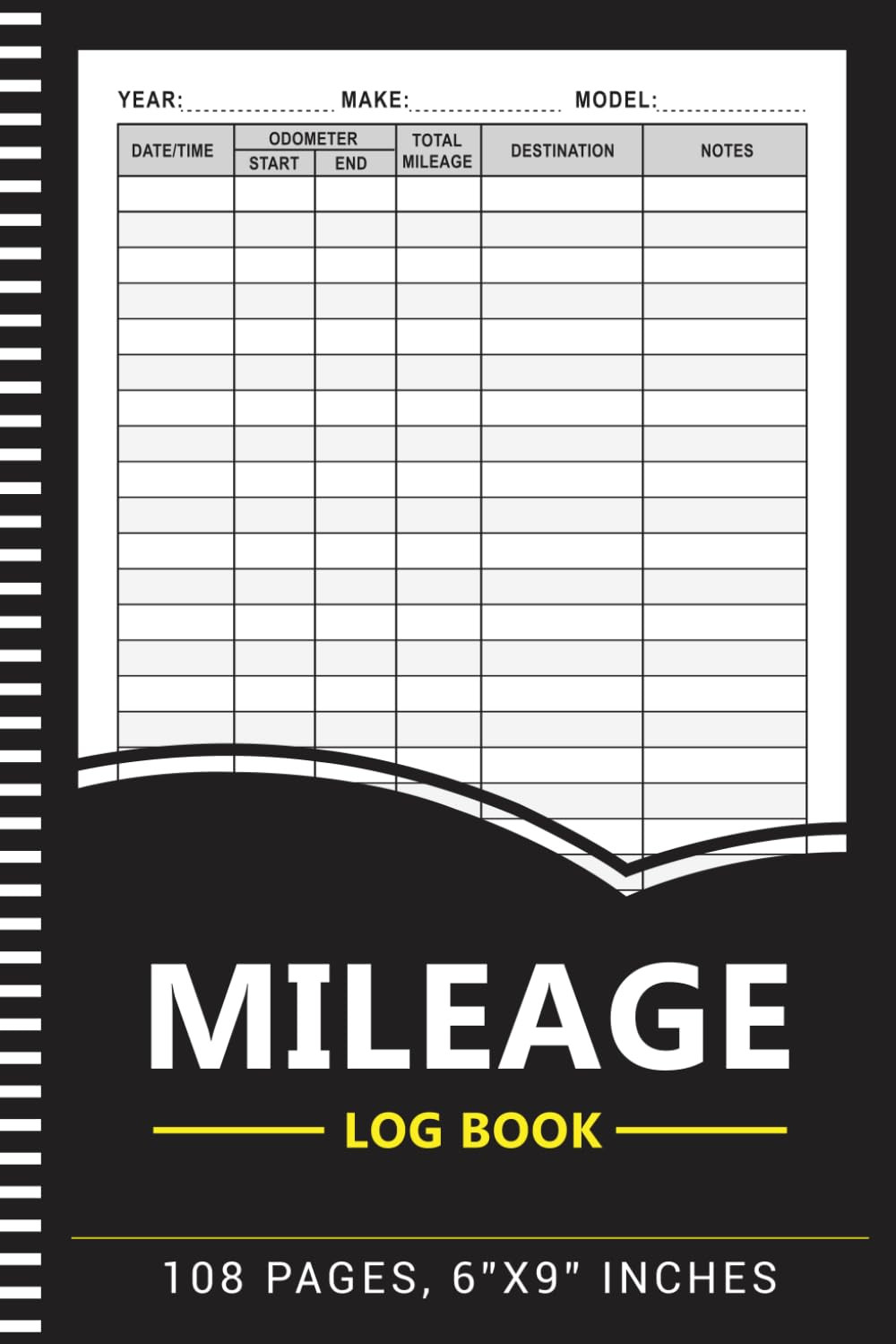Mileage Log Book Auto Odometer Tracking Tracker Business Taxes 6″x9″