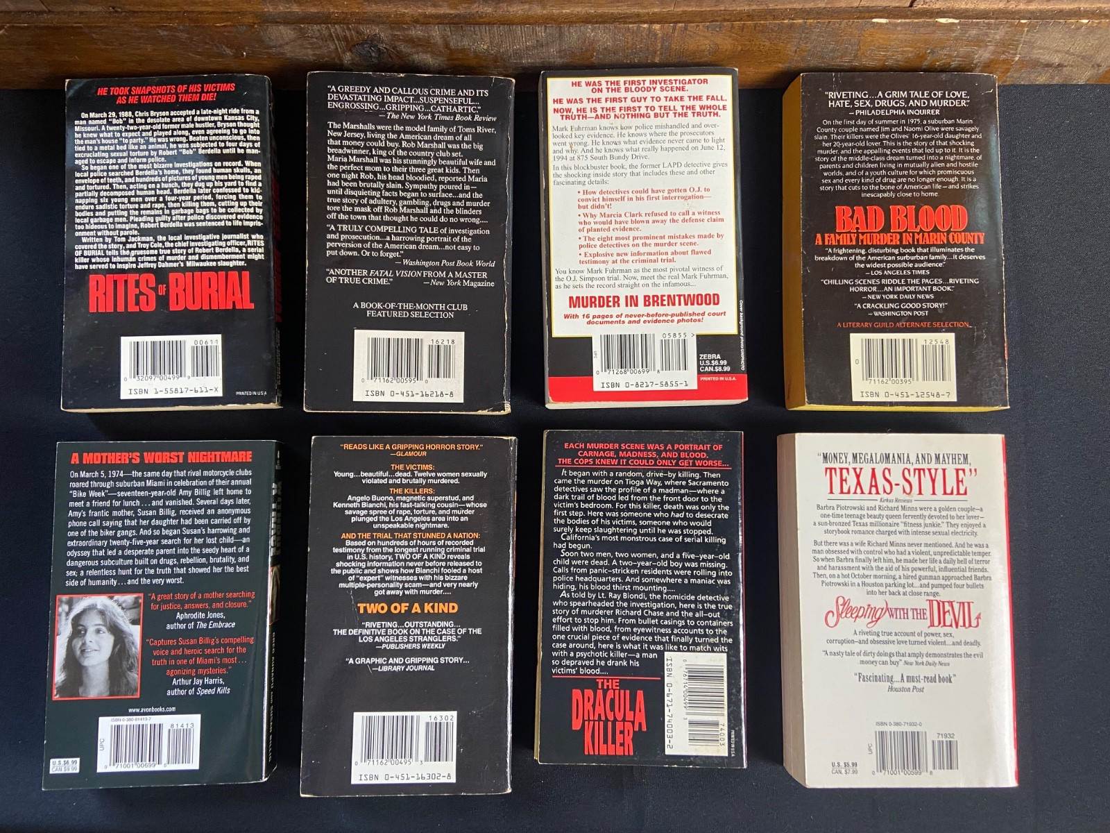 True Crime Lot of 8 Paperback Books Murder Homicide Detective Mystery Family