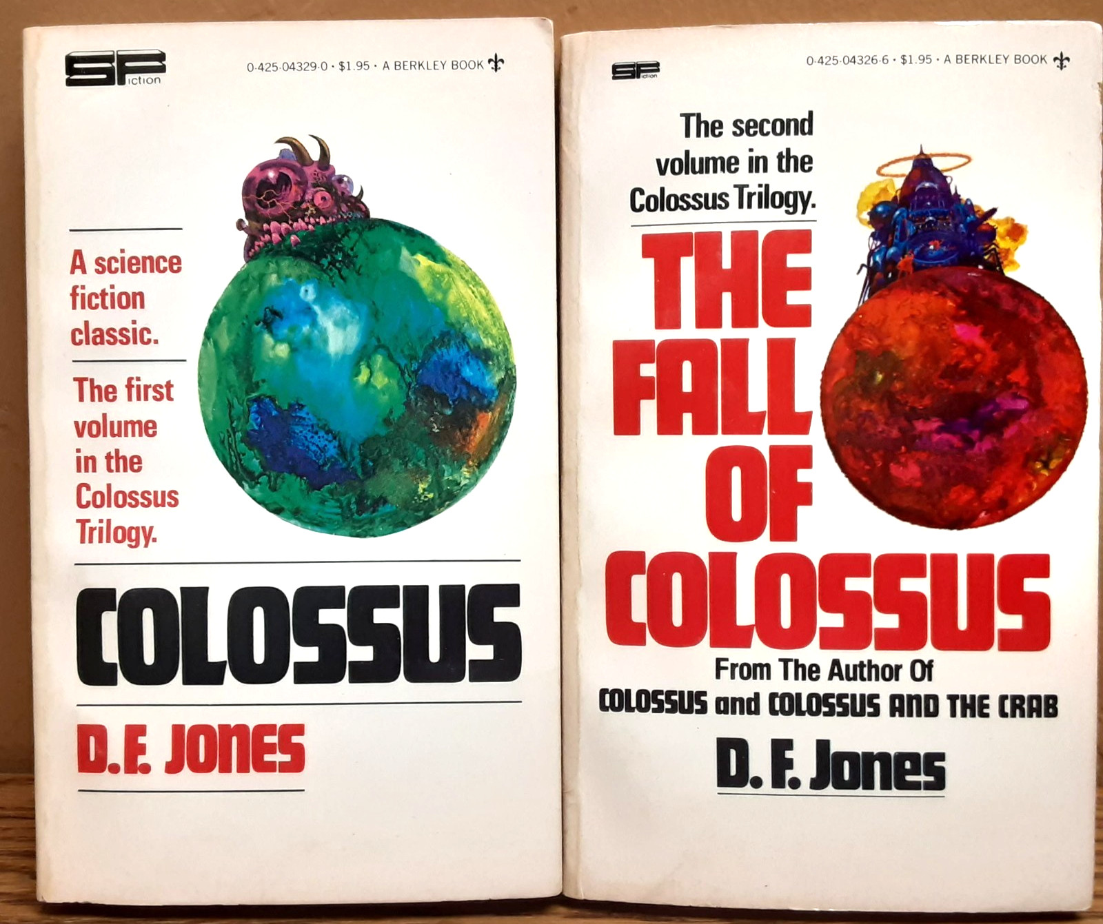 Colossus and Fall of Colossus by D.F. Jones 1975/76 Berkley Medallion Paperback