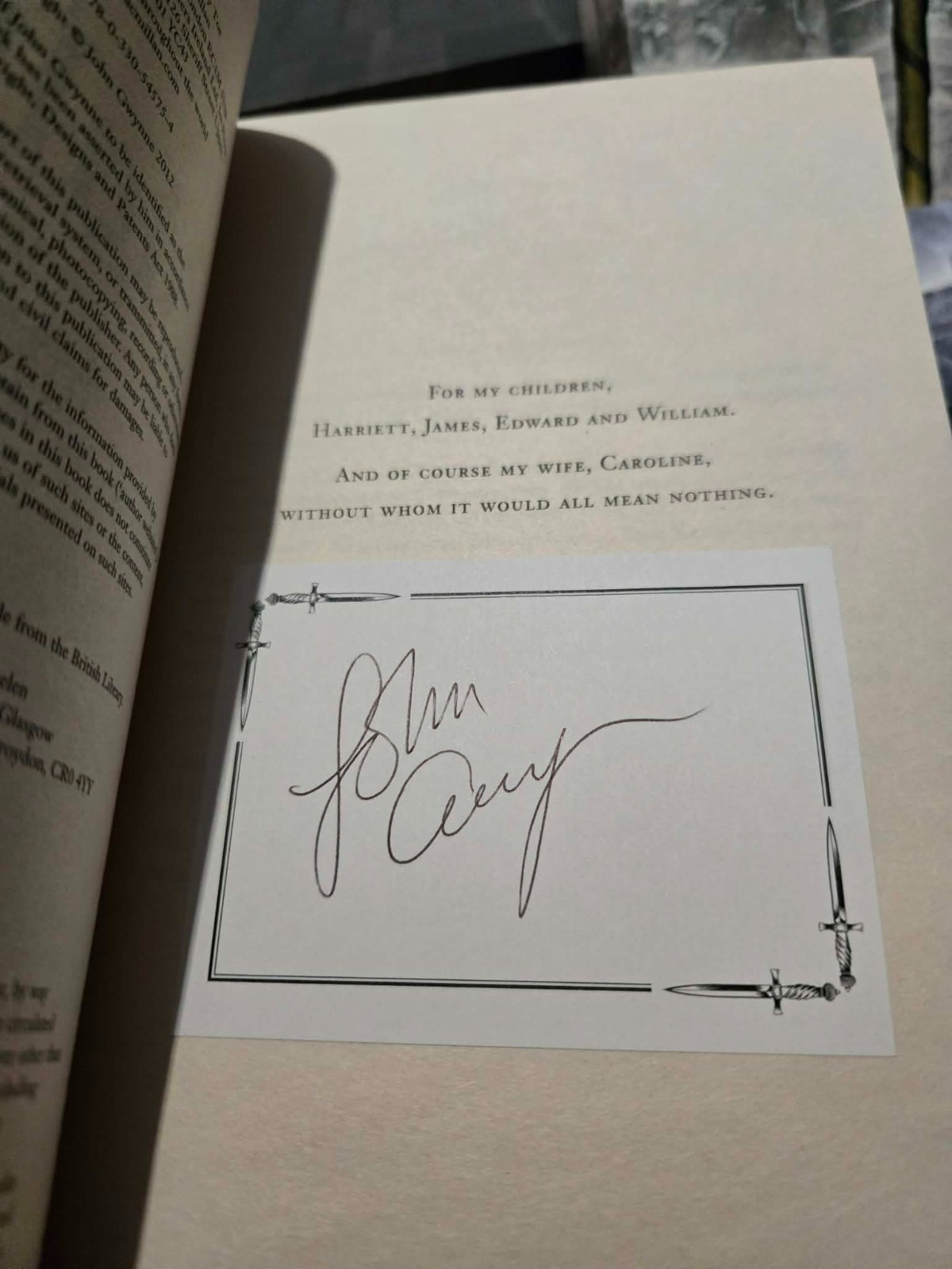 NEW SIGNED Faithful and the Fallen – John Gwynne – Trade Paperback Bookplates