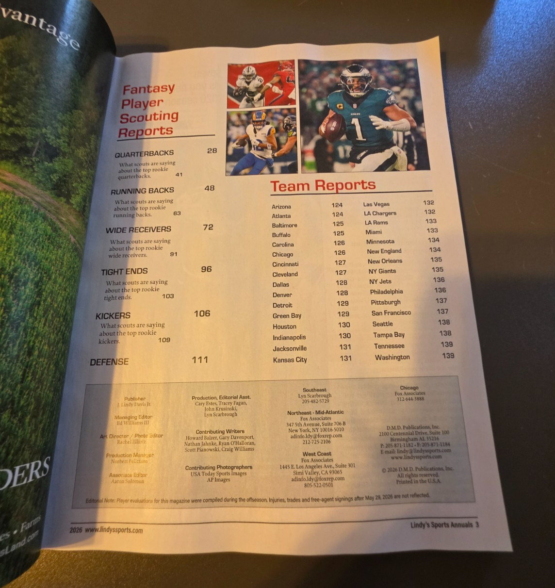 Fantasy Football 2026 by Lindy’s Sports -Player Projections-250 Scouting Reports