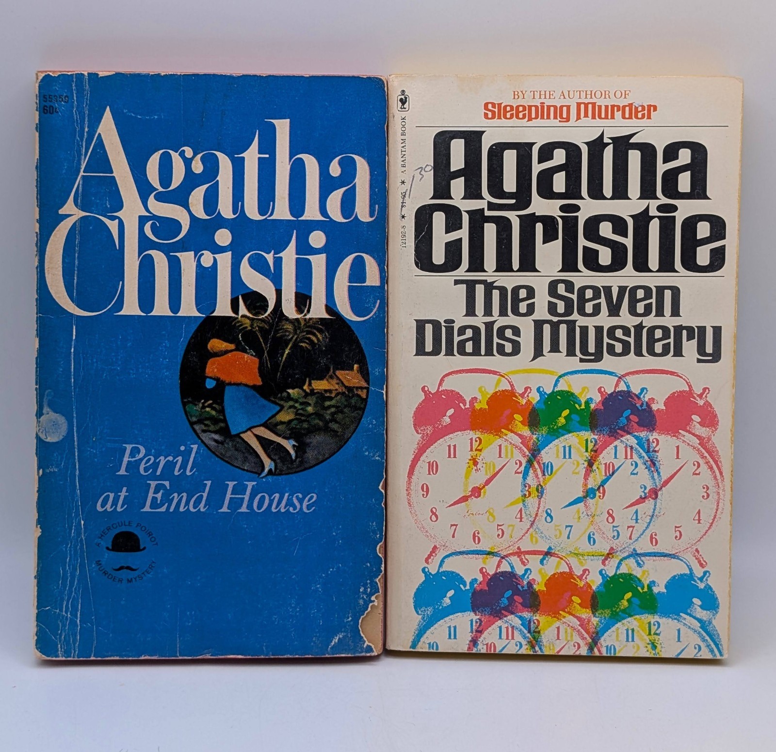 Vintage Lot 8 Agatha Christie Books Hercule Poirot Mystery Dell Cover Art 60s 70