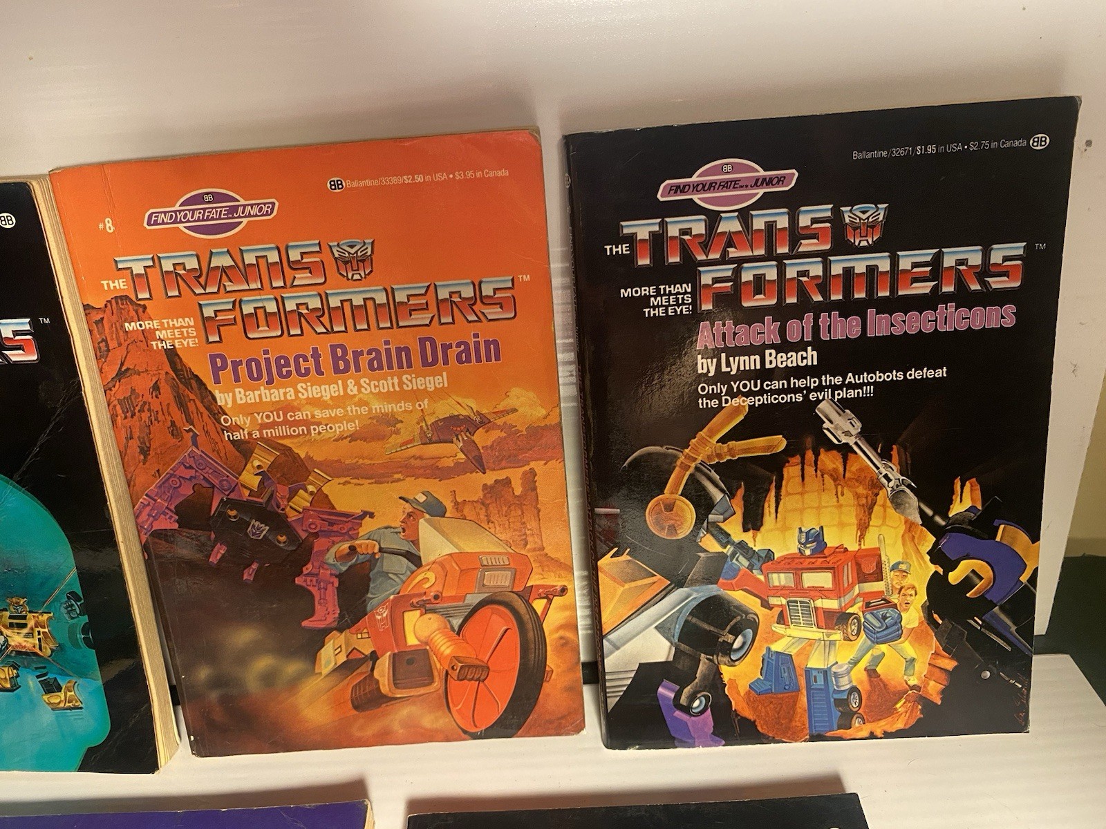 1985-86 Transformers Find Your Fate Junior Books Lot Of 7 in Used Condition