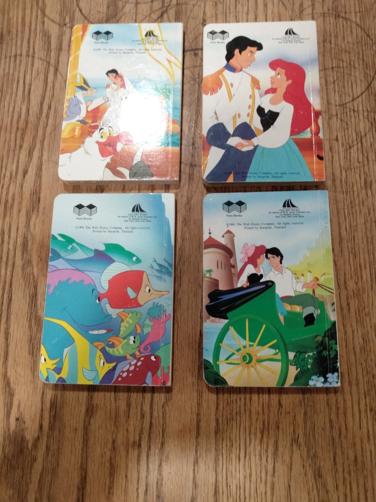 Walt Disney 1991 Ariel Lot Of 4 Mini Books The Little Mermaid