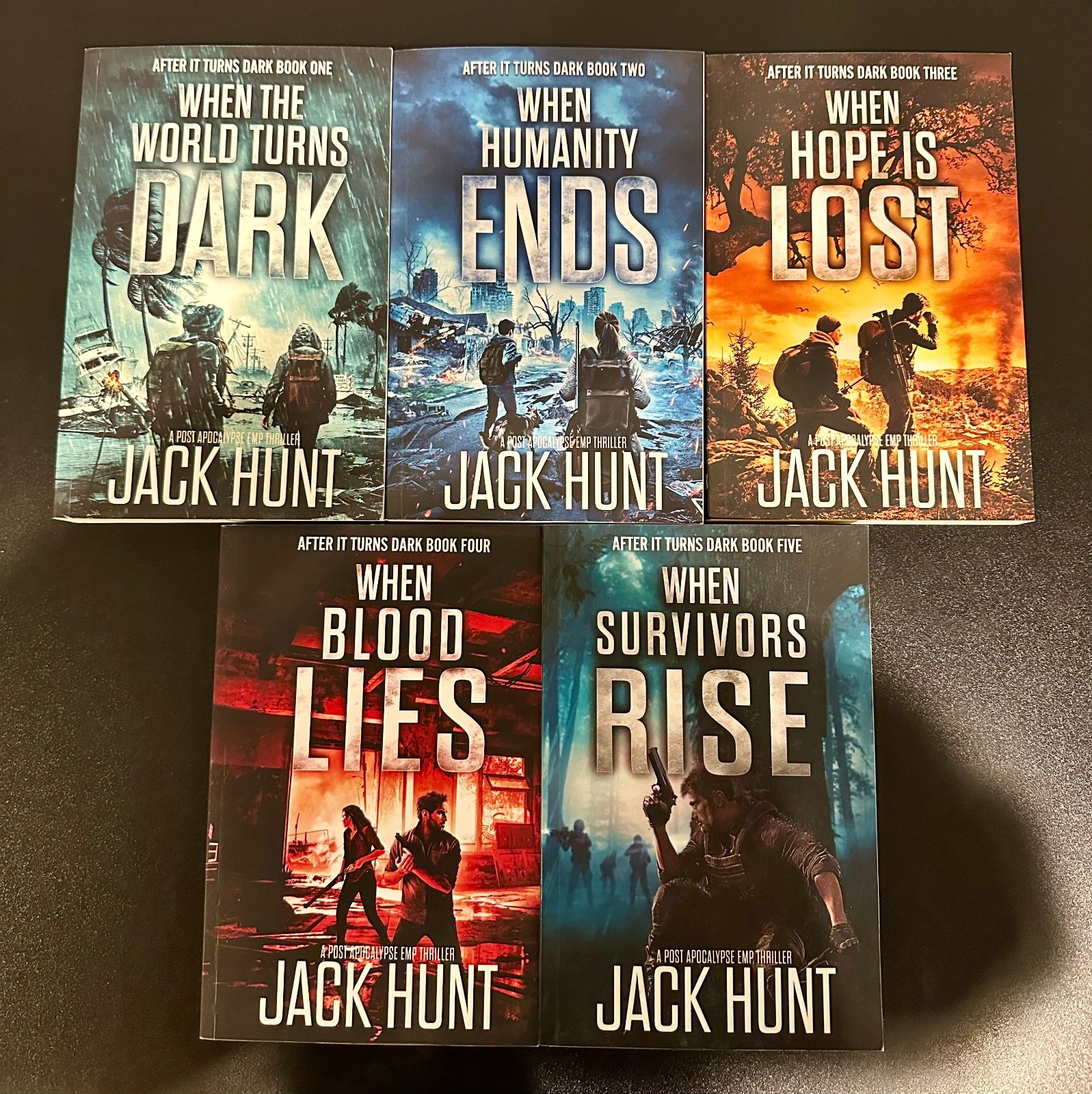 After it Turns Dark Book Series 1-5 by Jack Hunt (Post Apocalypse EMP Thriller)