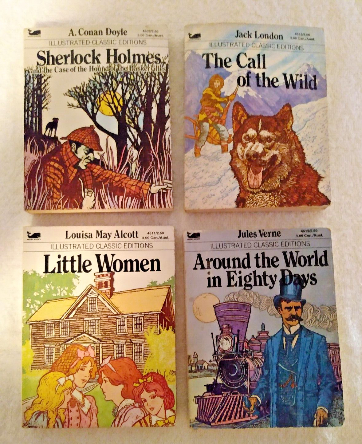 Lot of 4 Vintage Mini Classic Editions Illustrated Paperback Books