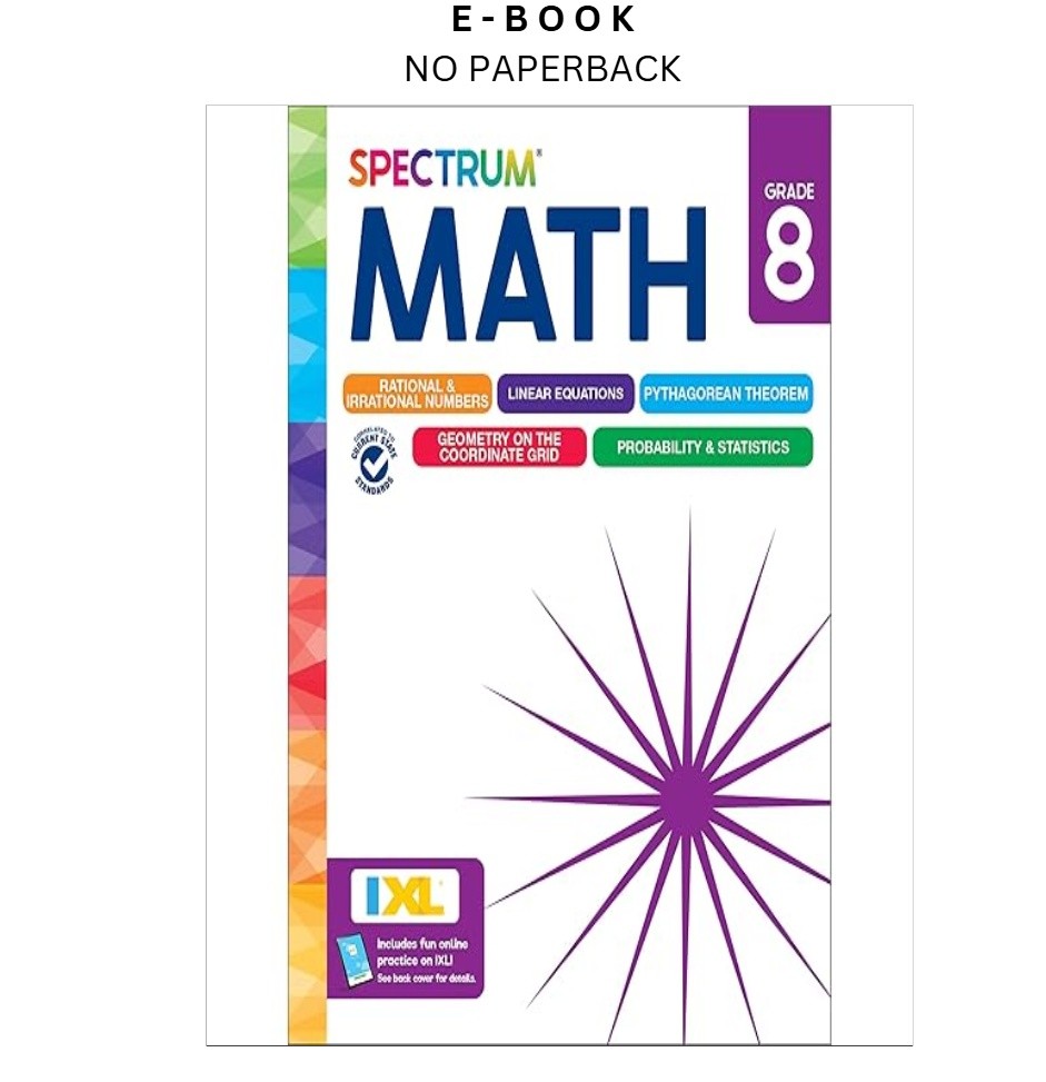 Spectrum 8th Grade Math Workbook, Mathematics M, Spectrum 2024