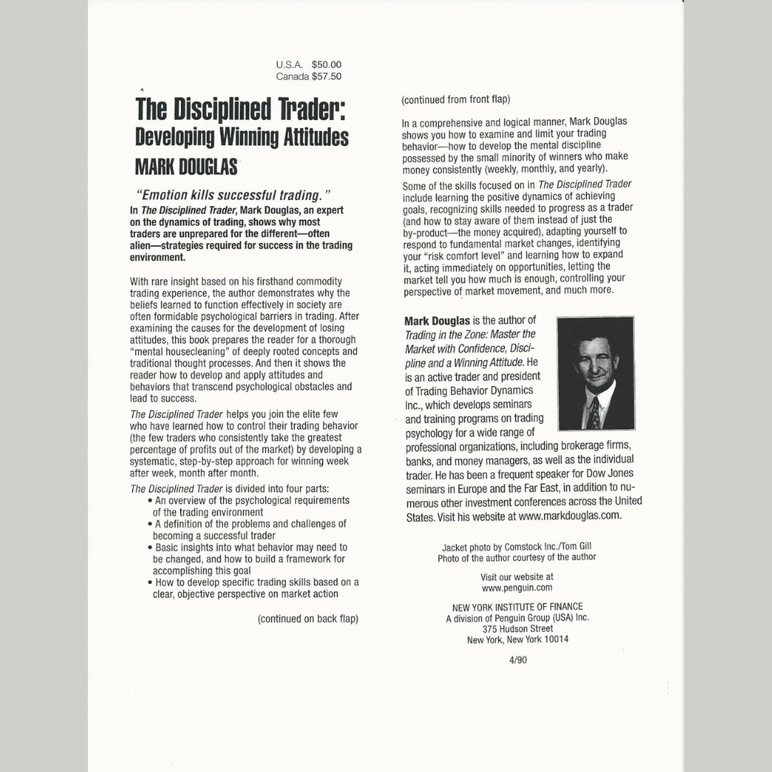 The Disciplined Trader & Trading In The Zone by Mark Douglas Trading Psychology