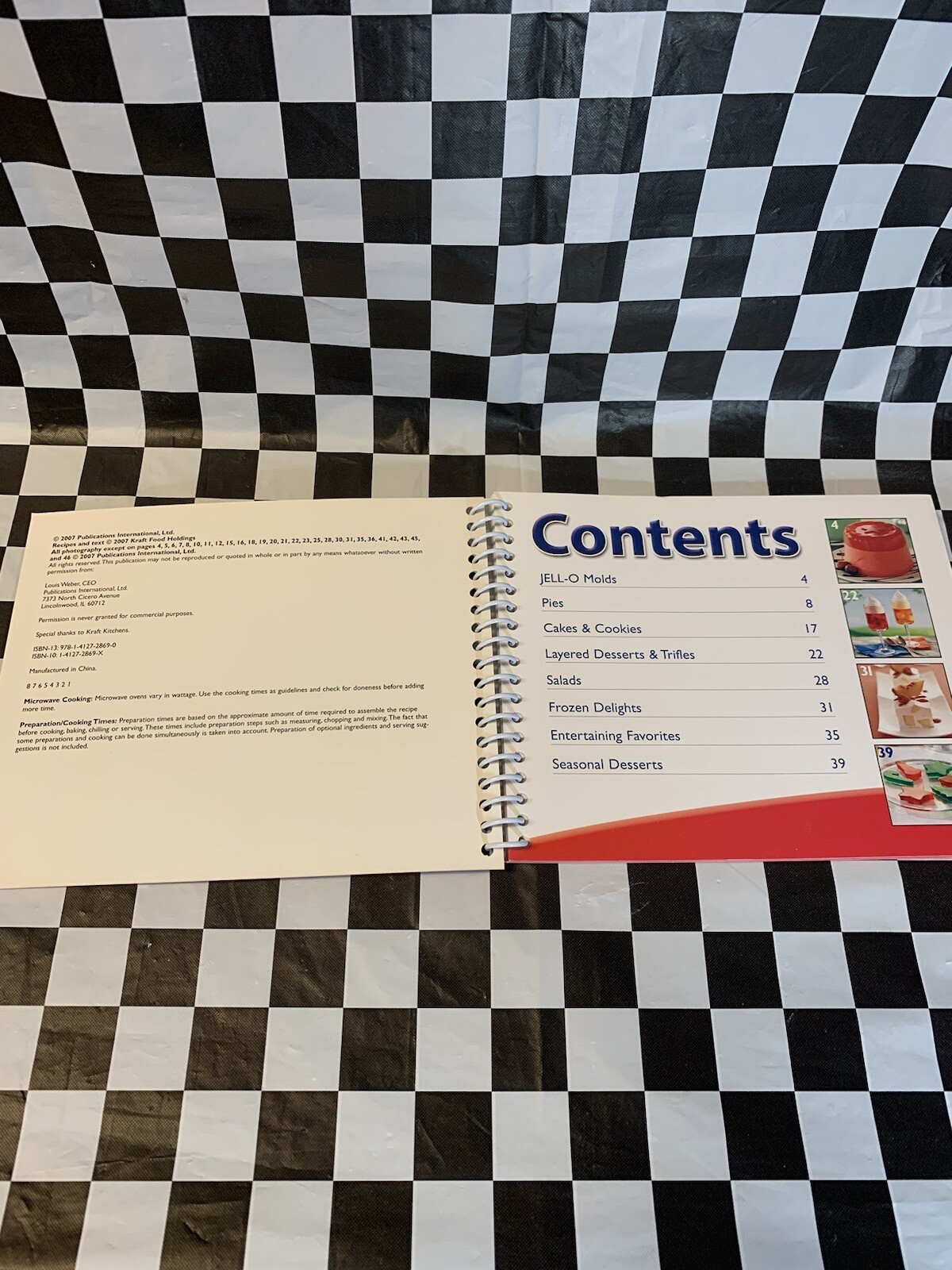 2007 JELL-O FAVORITE DESSERTS RECIPES Cookbook Spiral Spine 47 Pages
