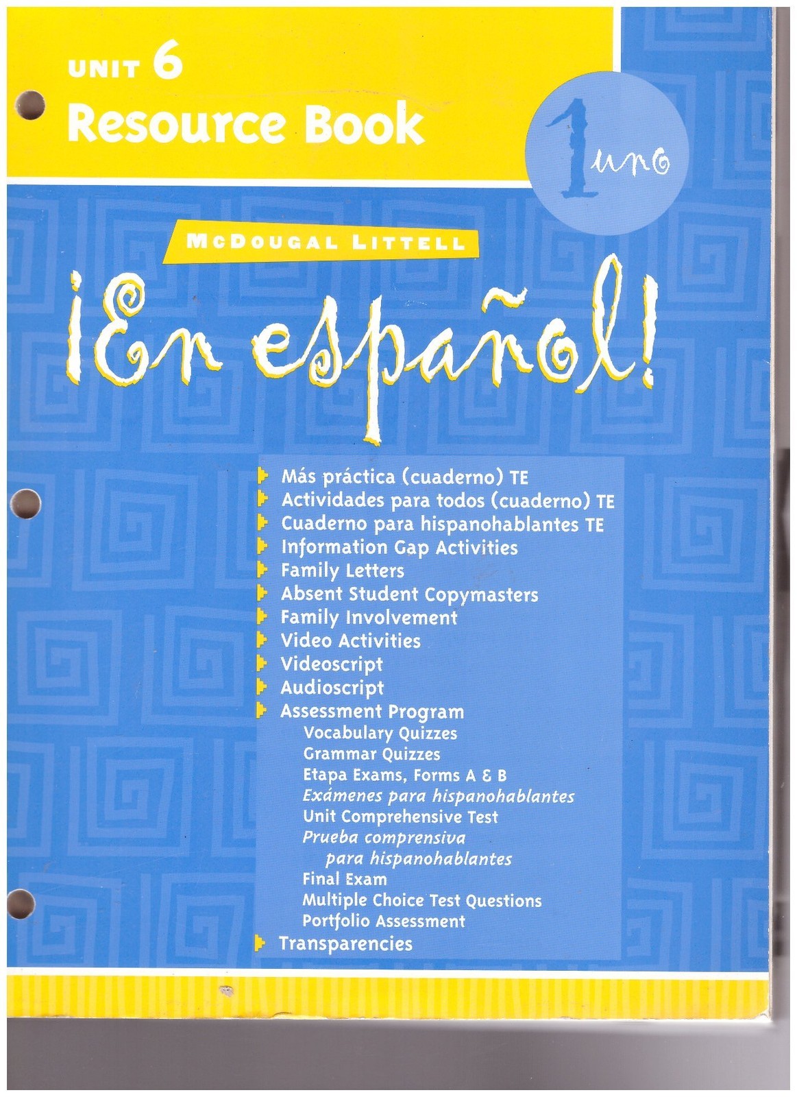 McDougal Littell En Espaol!: Unit Resource Book Unit 6 Level 1 (Spanish Edit…