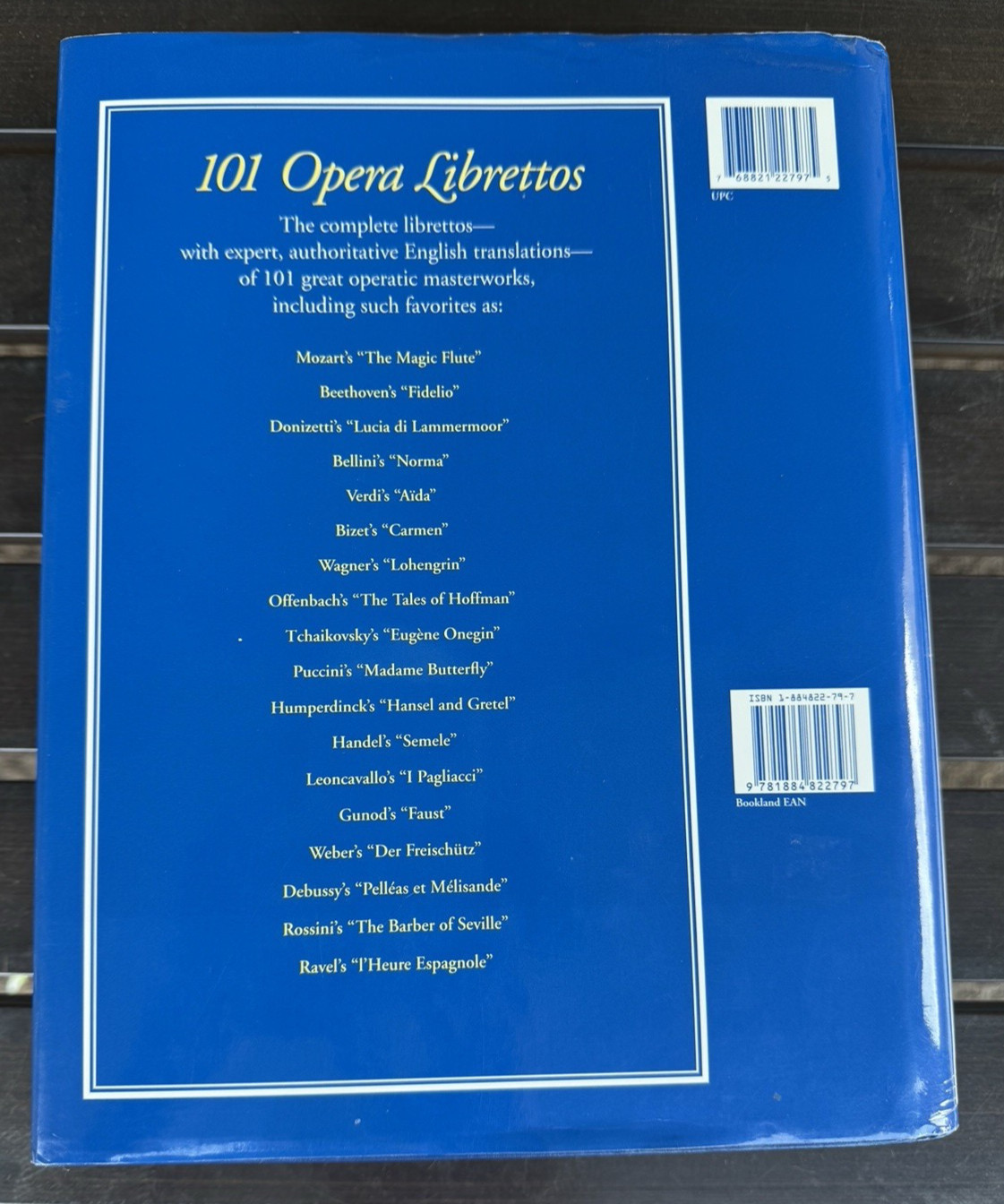 Book Of 101 Opera Librettos 1996 EUC Orig W English Translation 1437 Pages