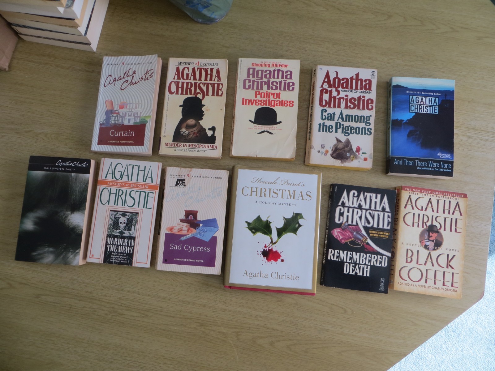 Agatha Christie Book Lot- 10 Paperback Books, 1 HC (Hercule Poirot’s Christmas)