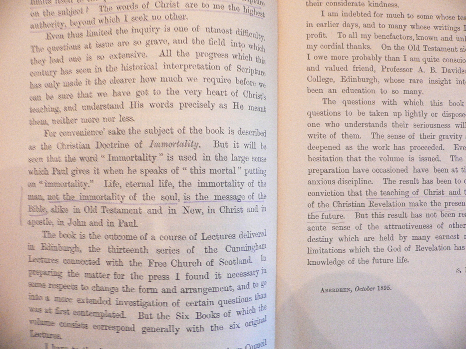 Christian Doctrin of Immortality by S. D. F. Solomond D.D. 1896 2nd Ed. theology