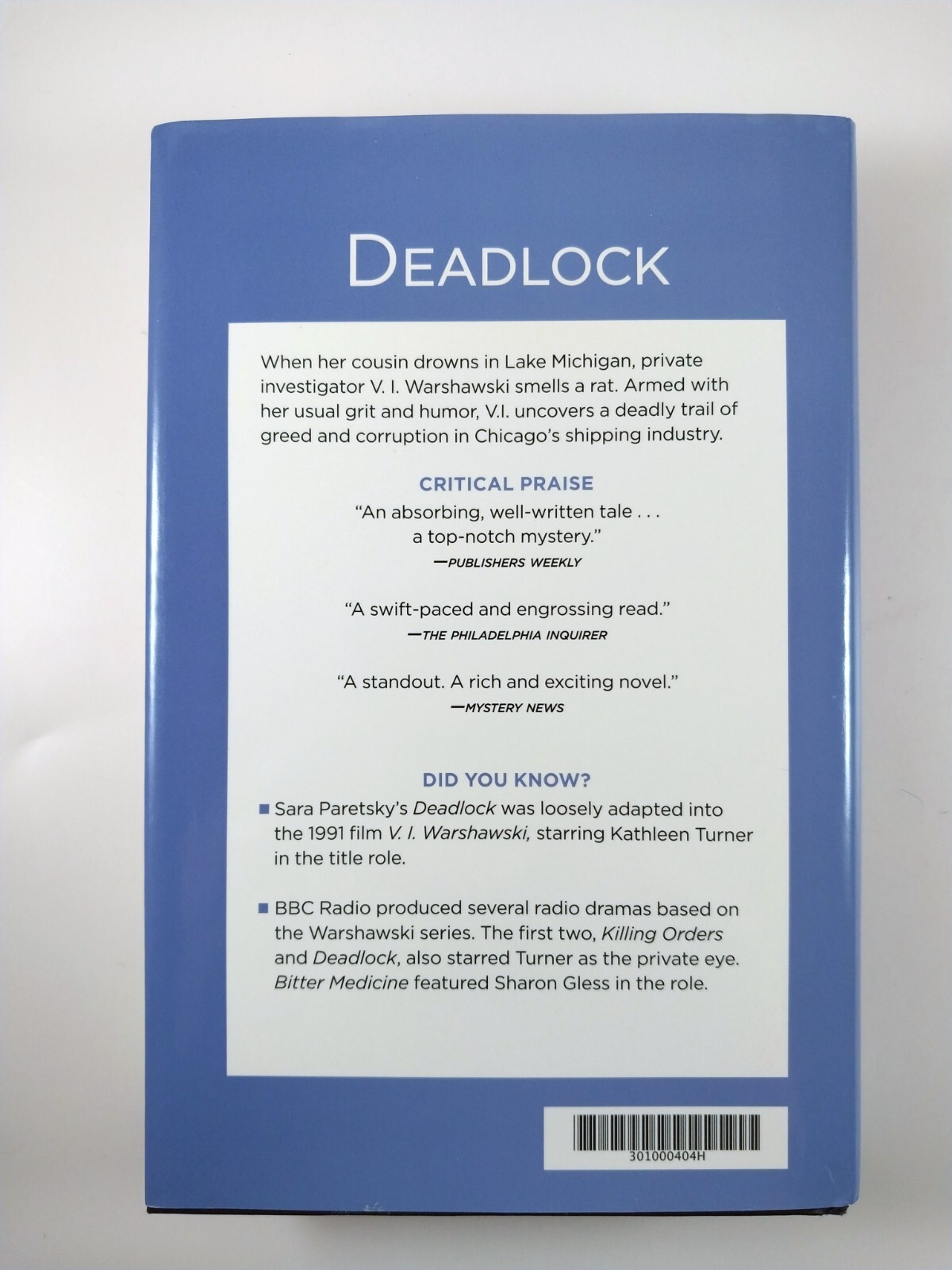 Deadlock by Sara Paretsky (2020, HC) Reader’s Digest Ed – V.I. Warshawski Book 2