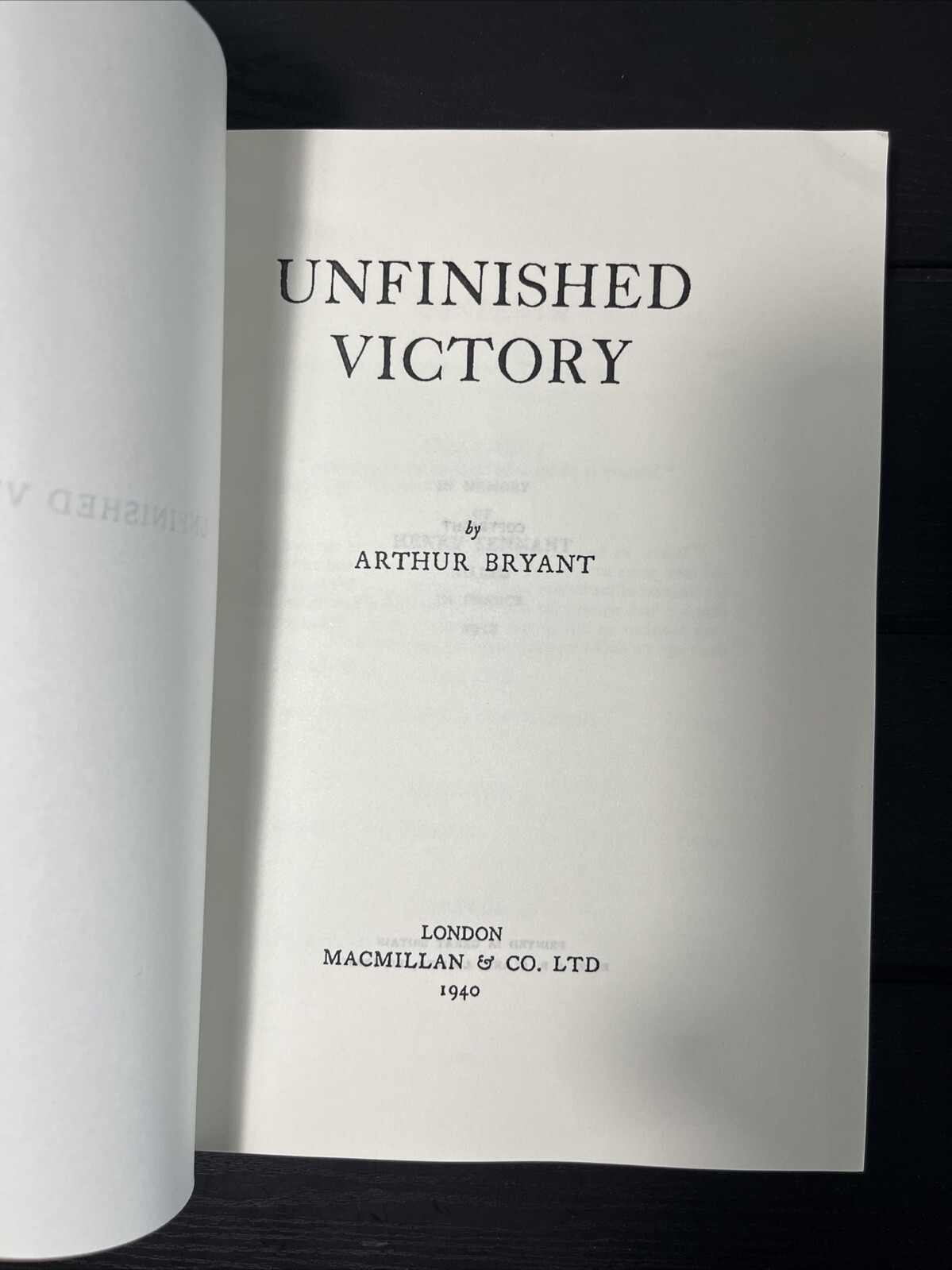 Unfinished Victory, by Arthur Bryant,brand New, Reprint