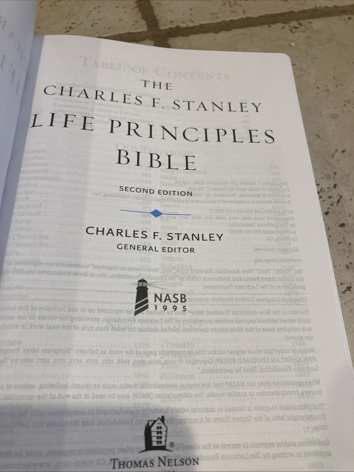NASB Charles F. Stanley Life Principles Bible BLACK LEATHER SOFT