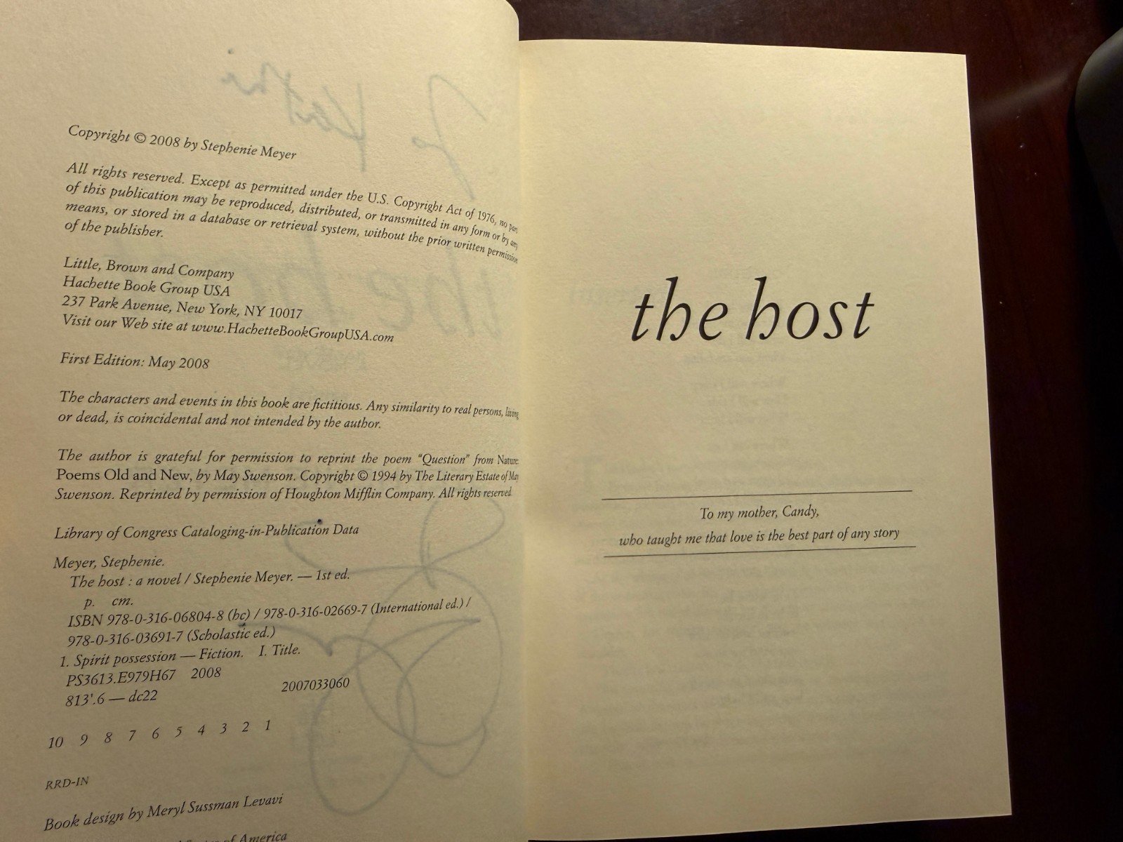 RARE “The Host” SIGNED by Stephenie Meyer 1st Edition 1st Print HC DJ 2008