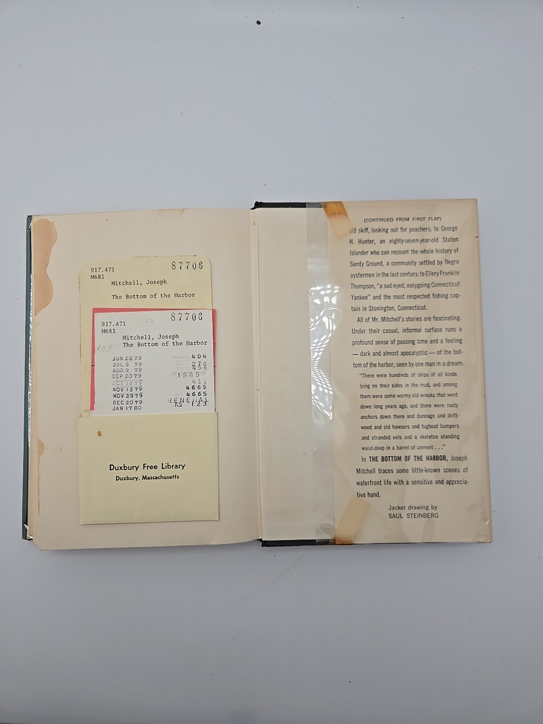 The Bottom of the Harbor by Joseph Mitchel, Little, Brown, 1959 Hard Cover- DJ
