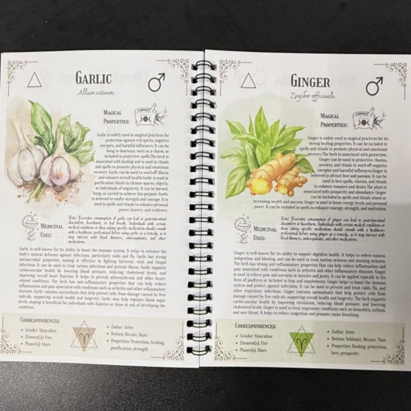 Spiral-bound Natural Healing Handbook Herbal Encyclopedia & Plant Guide Notebook