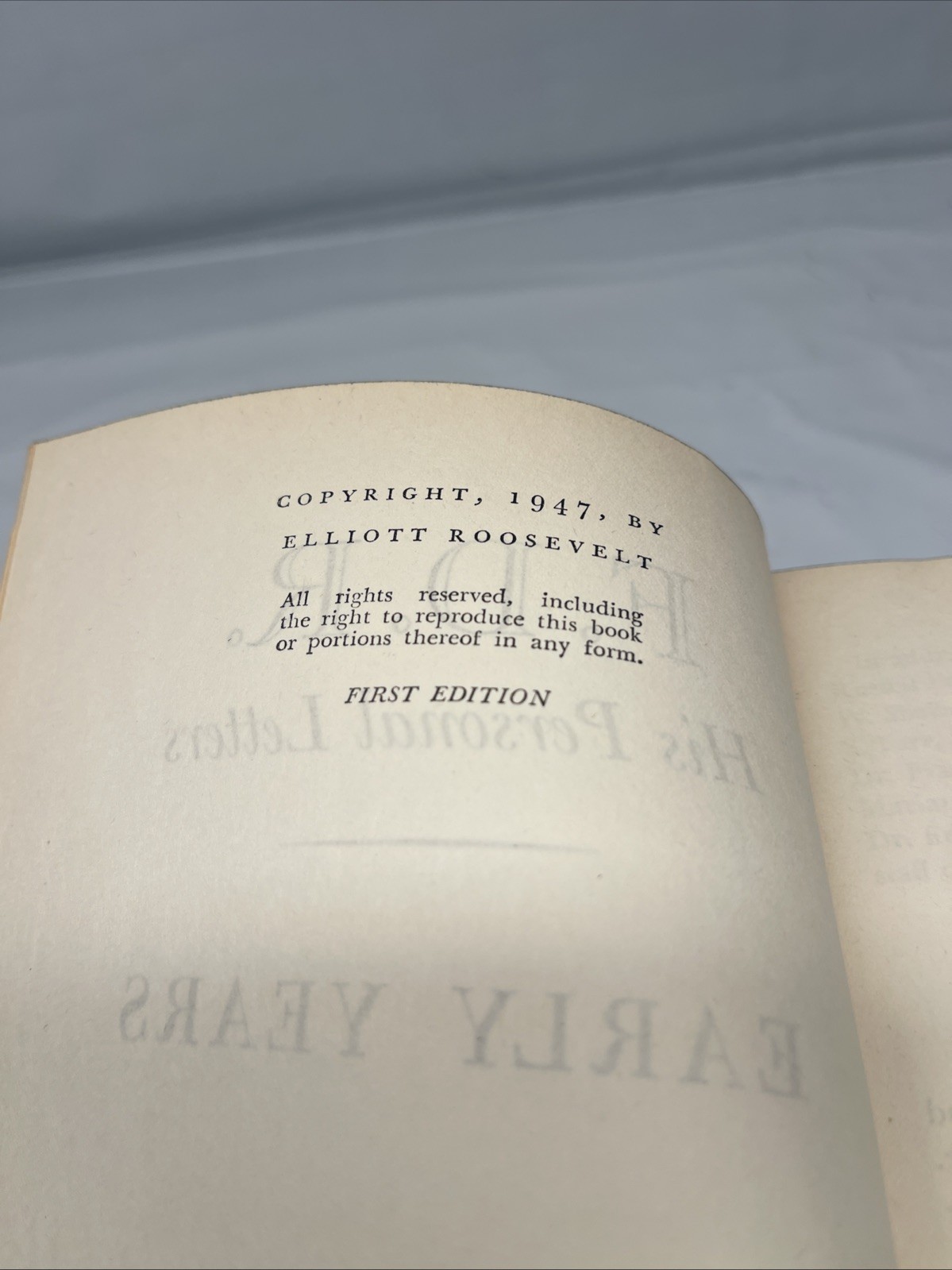F.D.R. His Personal Letters~Early Years~Stated First Edition~1947~HC/DJ~VG Cond.