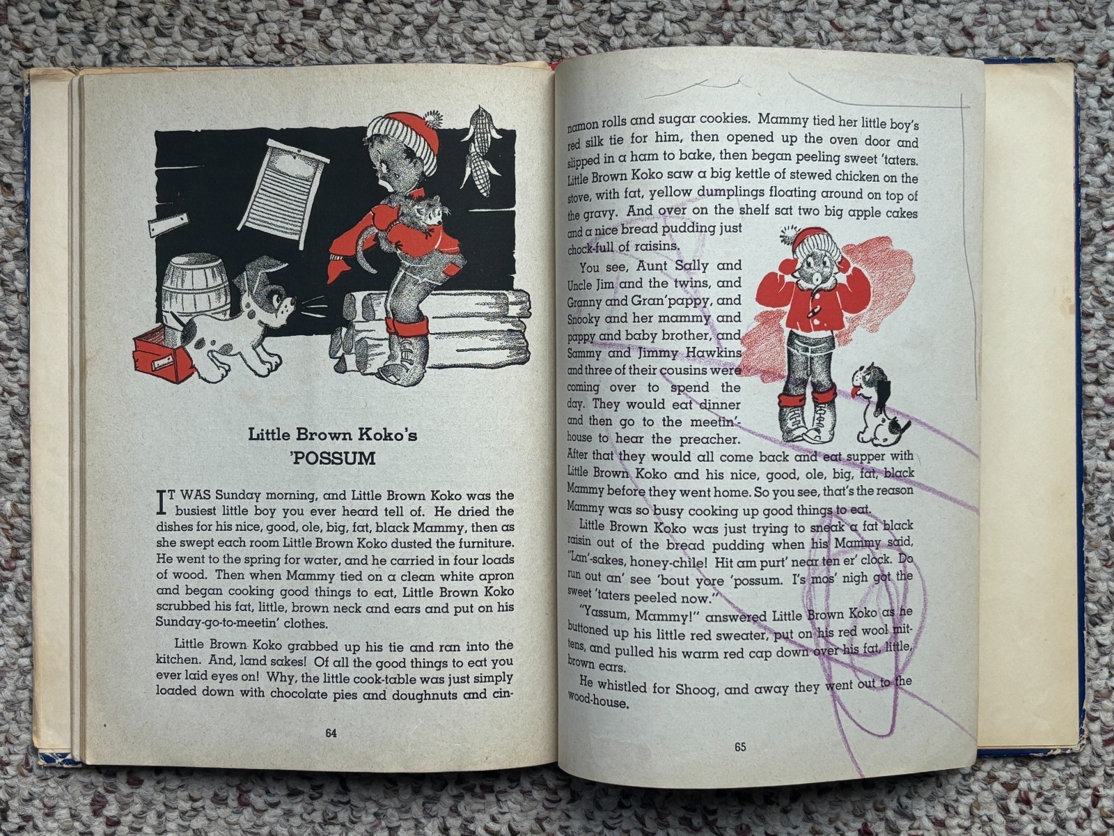 Little Brown Koko (1940) & Little Brown Koko Has Fun (1945) Hardcover Books
