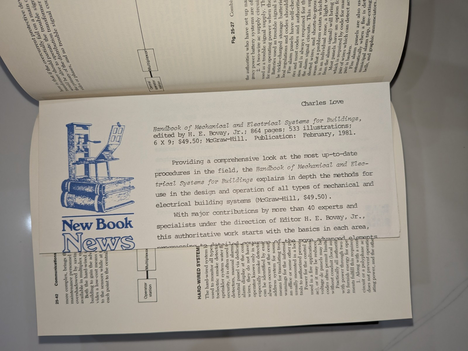 Handbook Mechanical & Electrical Systems Buildings | Bovay 1981 | 1st DJ Insert